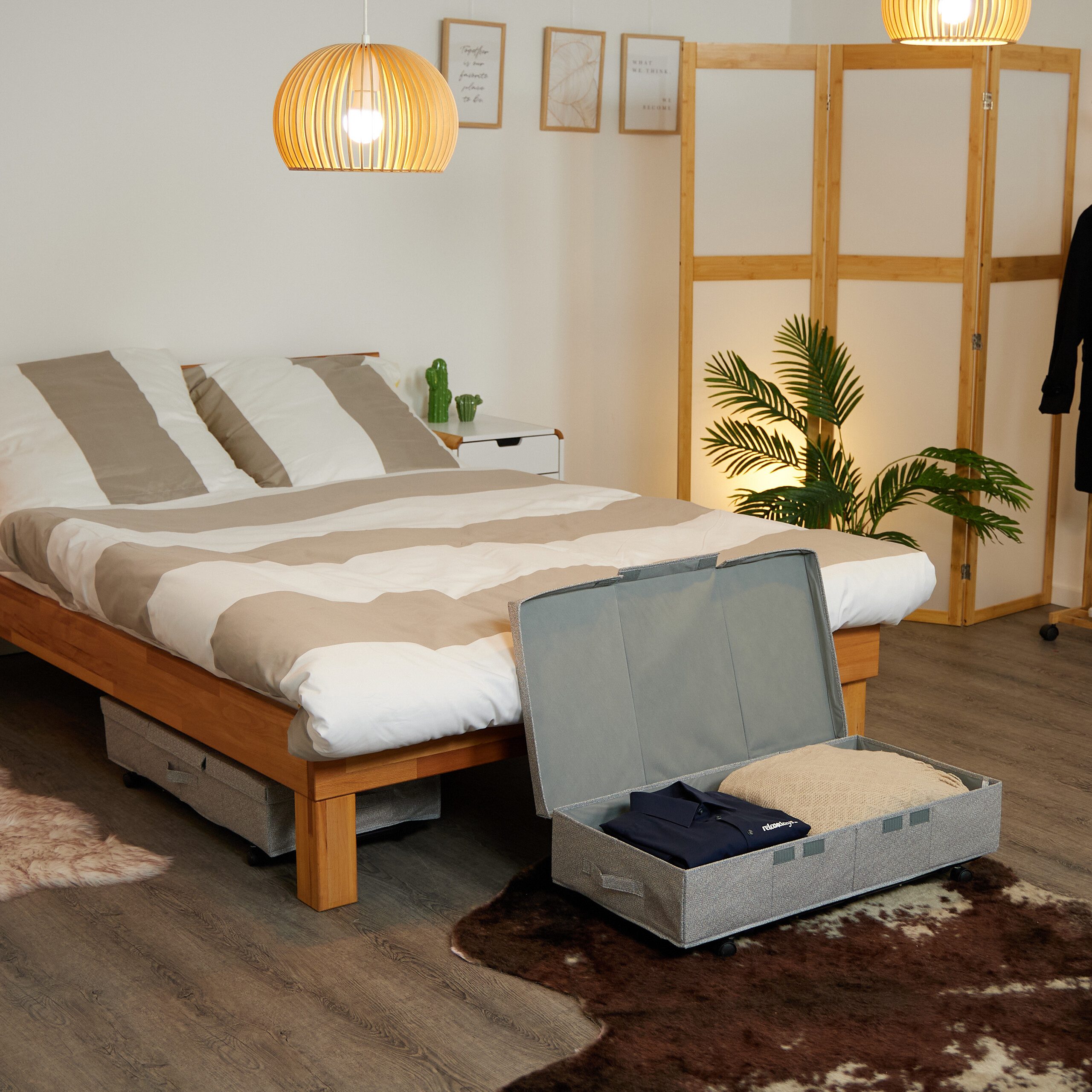 relaxdays Unterbettkommode mit Rollen 2er Set (2er Set)
