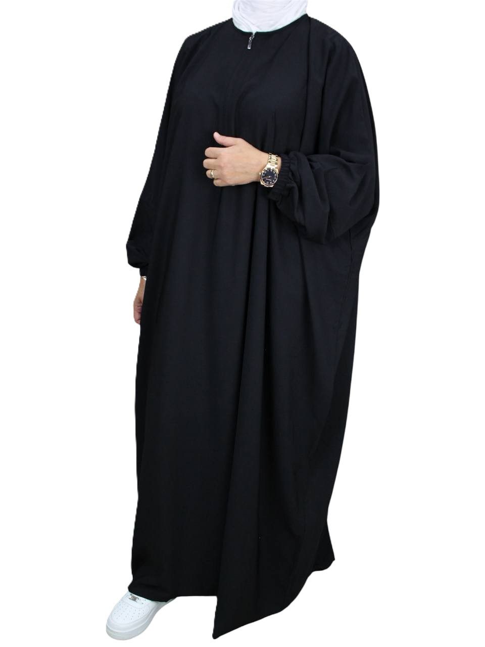 Aymasal Stillkleid Abaya Maryam mit Reißverschluss Umstandskleid Мода для кормящих мам Islam Modest Reißsverschluss bis zum Bauchbereich, Ideal zum stillen
