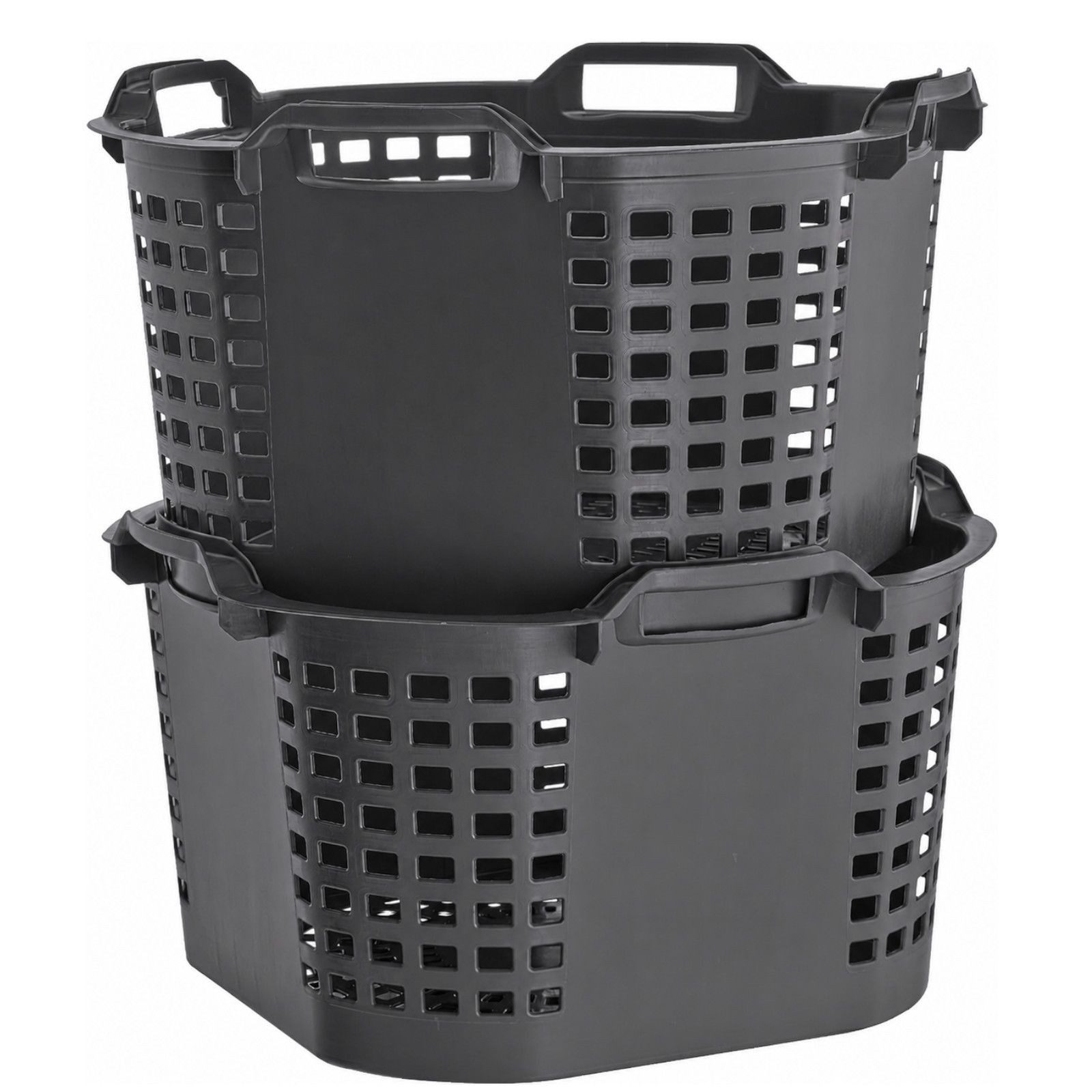 BURI Aufbewahrungsbox Erntekörbe Gartenkorb groß Lebensmittelecht 54x31cm drehstapelbar 50L (2 St)