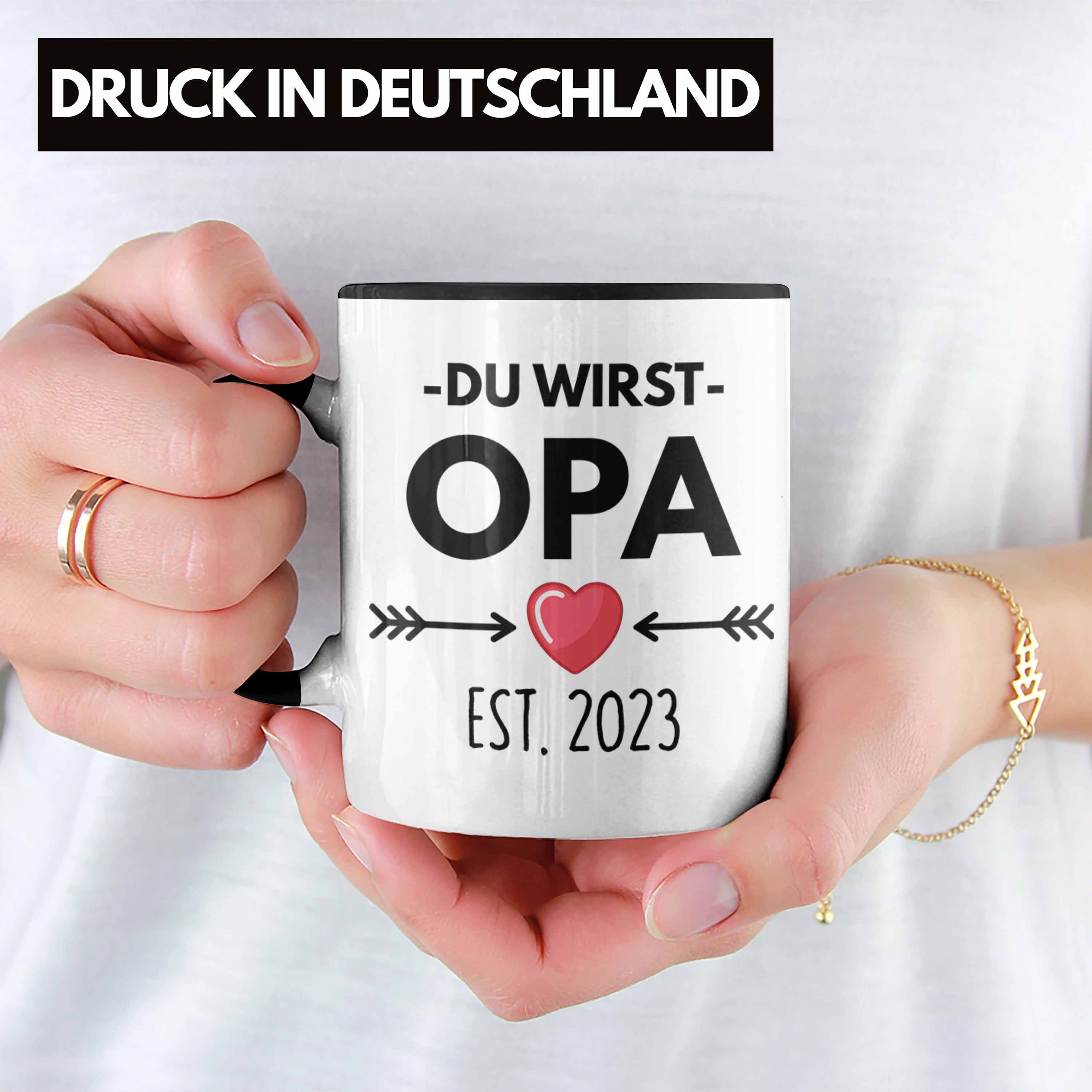 Tasse Du Trendation Geschenk Opa Wirst Trendation Schwangerschaft 2023 Opa Schwarz -