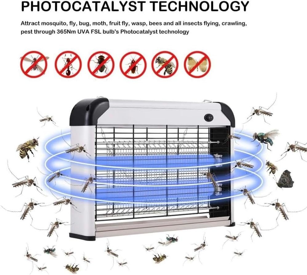 Vivitar Insektenvernichter hängende UV-Insektenfalle, 20W Multifunktionale Mückenvernichter, Chemiefrei, umweltfreundlich, 360 ° ohne Totwinkel, 45cm-Aufhängekette