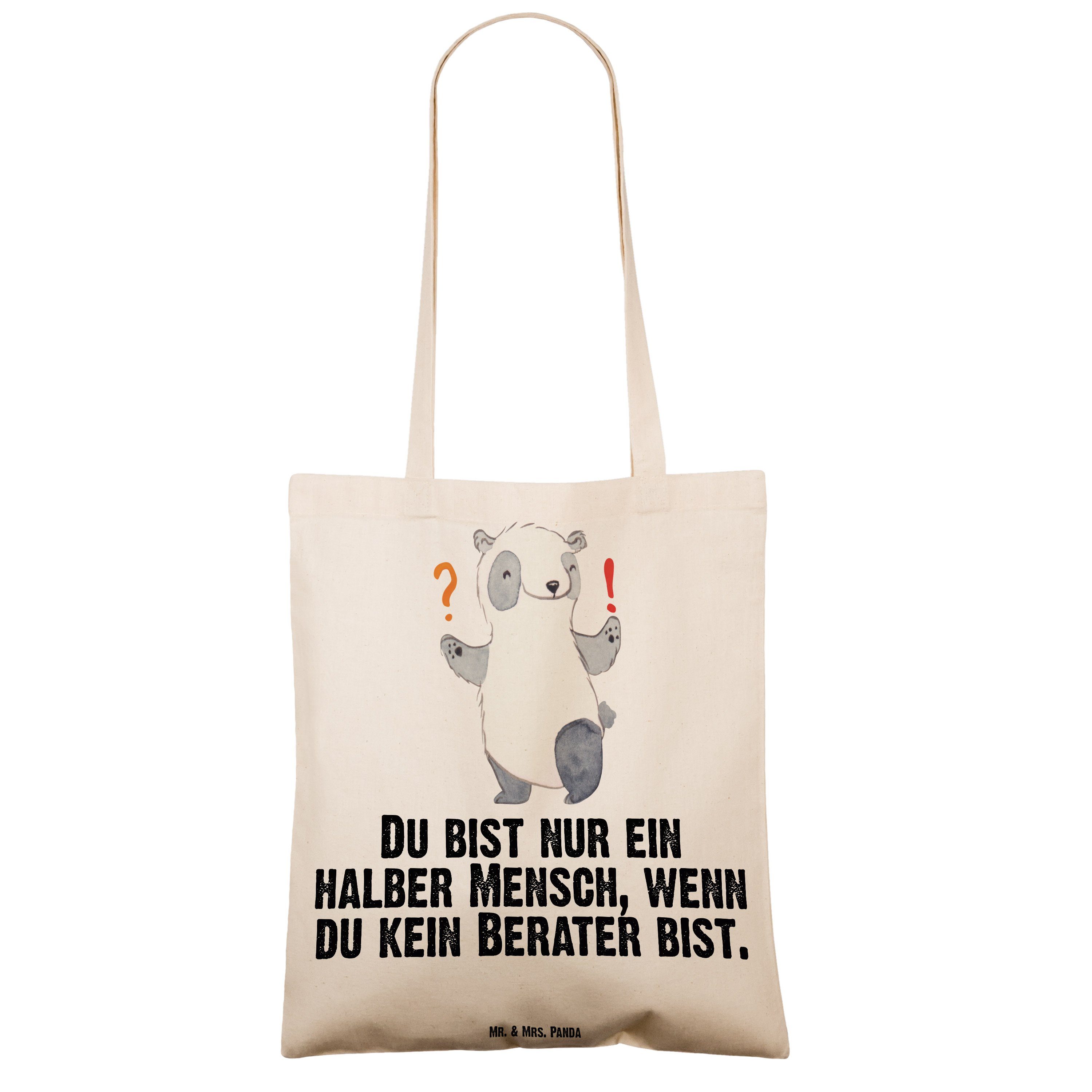 Herz Kollegin, Transparent Geschenk, & Berater Tragetasche Panda (1-tlg) mit - - Kollege, Mrs. Mr. IT Bera