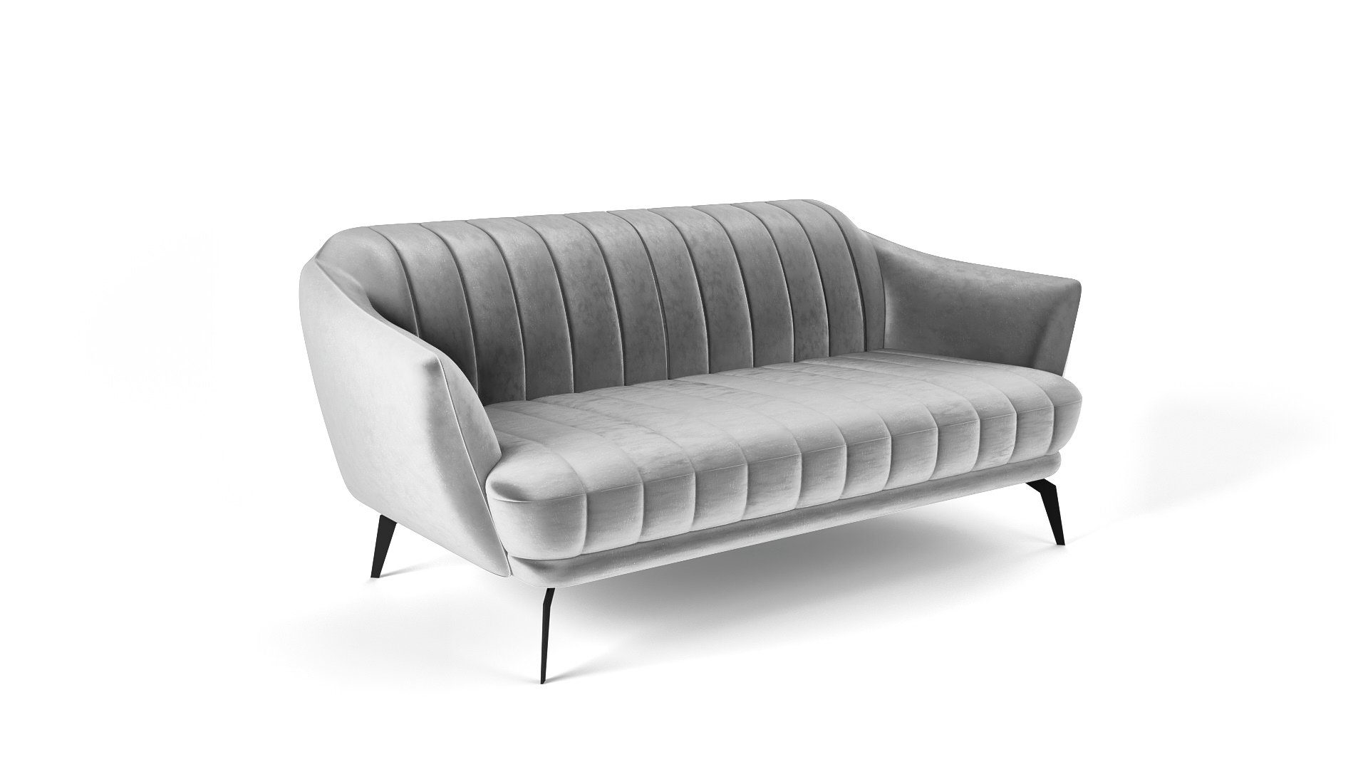 Fore 2-Sitzer Zweisitzer Elegantes Sofa - - 2-Sitzer Grau Modernes Sofa Sofa 2 Siblo