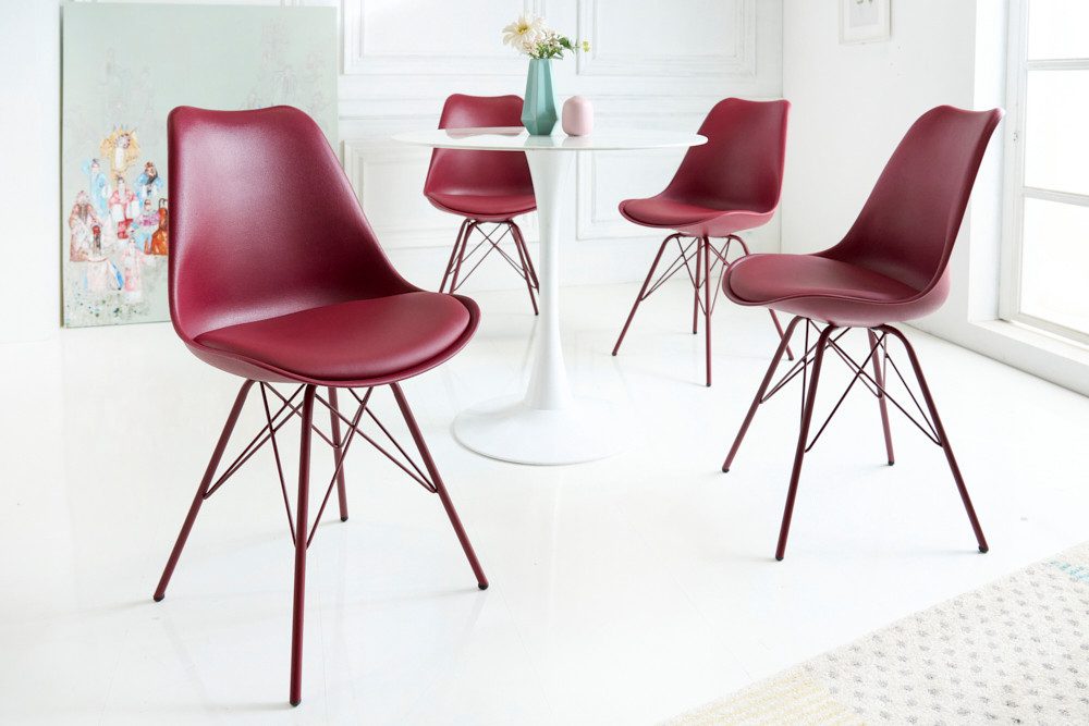 riess-ambiente Polsterstuhl SCANDINAVIA MEISTERSTÜCK rot (1 St), Esszimmer · Kunstleder · Metall · Retro