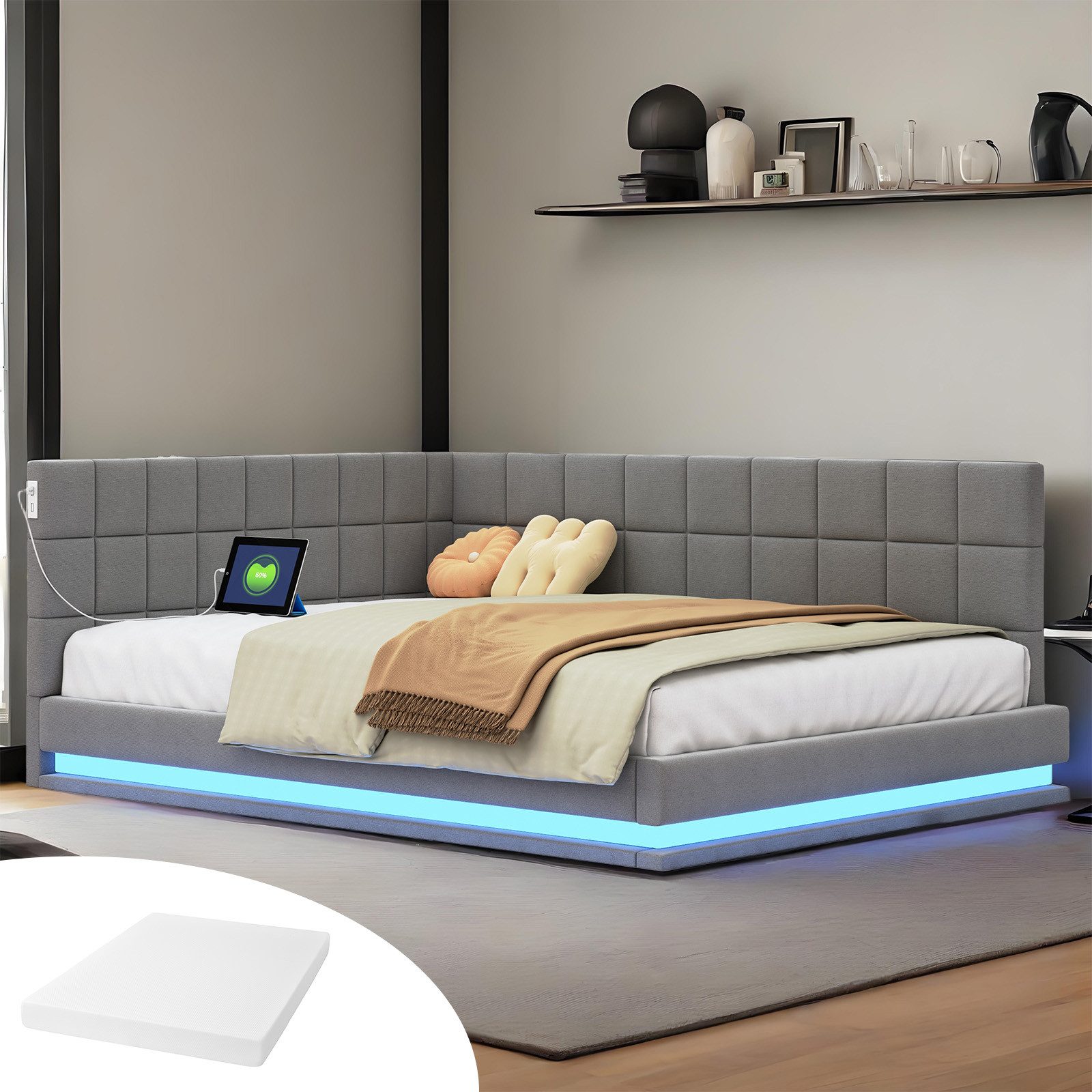 REDOM Schlafsofa Polsterbett,Funktionsbett,Jugendbett, Multifunktionales Po günstig online kaufen