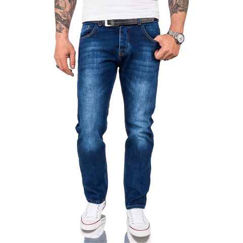 Rock Creek Regular-fit-Jeans Herren Jeans Stonewashed Dunkelblau RC-3120