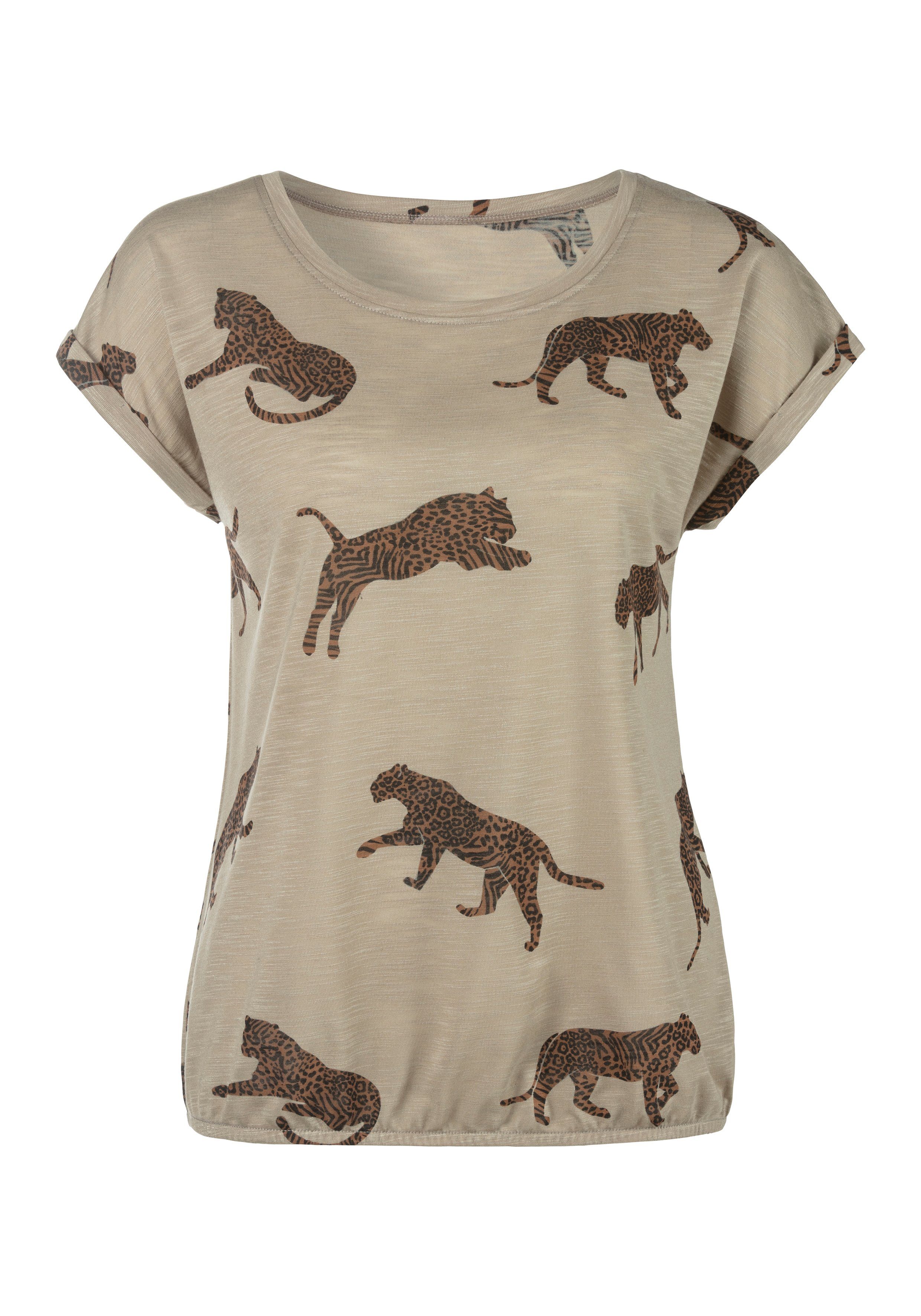 LASCANA T-Shirt "mit Leoparden-Motiv", aus weicher Viskose-Qualität günstig online kaufen