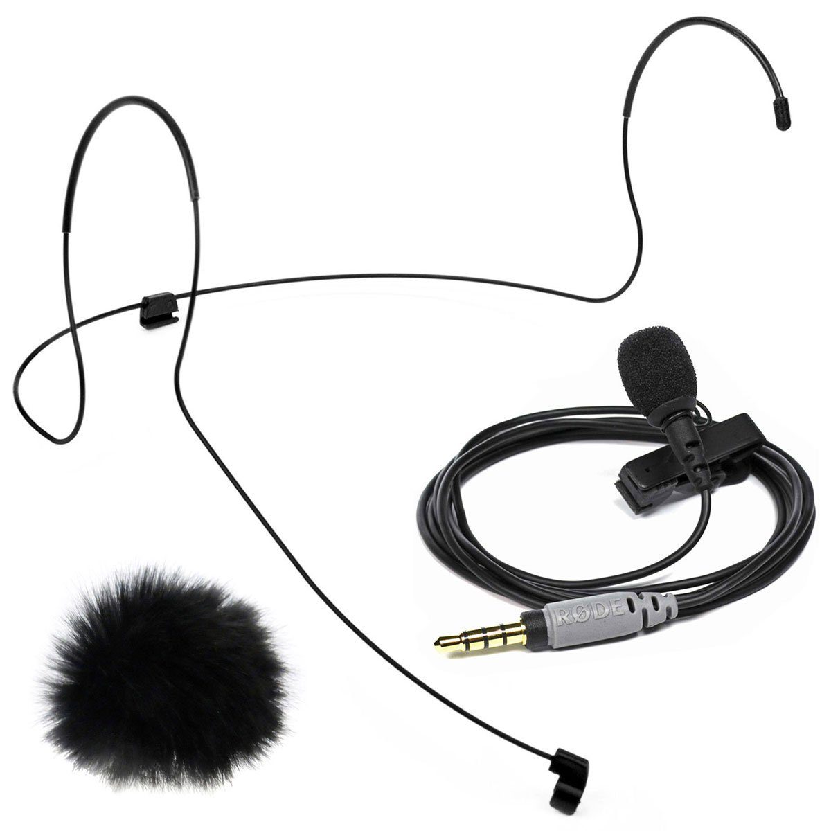 RØDE Mikrofon Rode SmartLav+ Mikrofon mit Kopfbügel L mit Windschutz