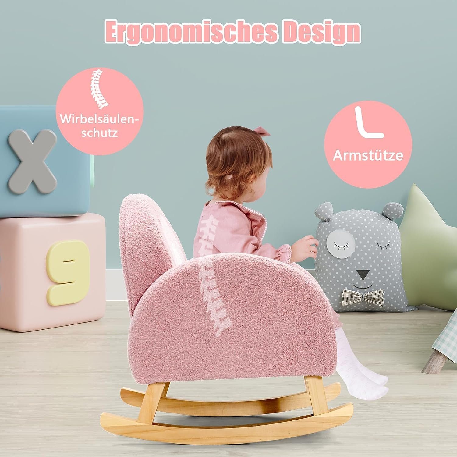 KOMFOTTEU Kindersofa Schaukelstuhl, aus Lammfellimitat günstig online kaufen