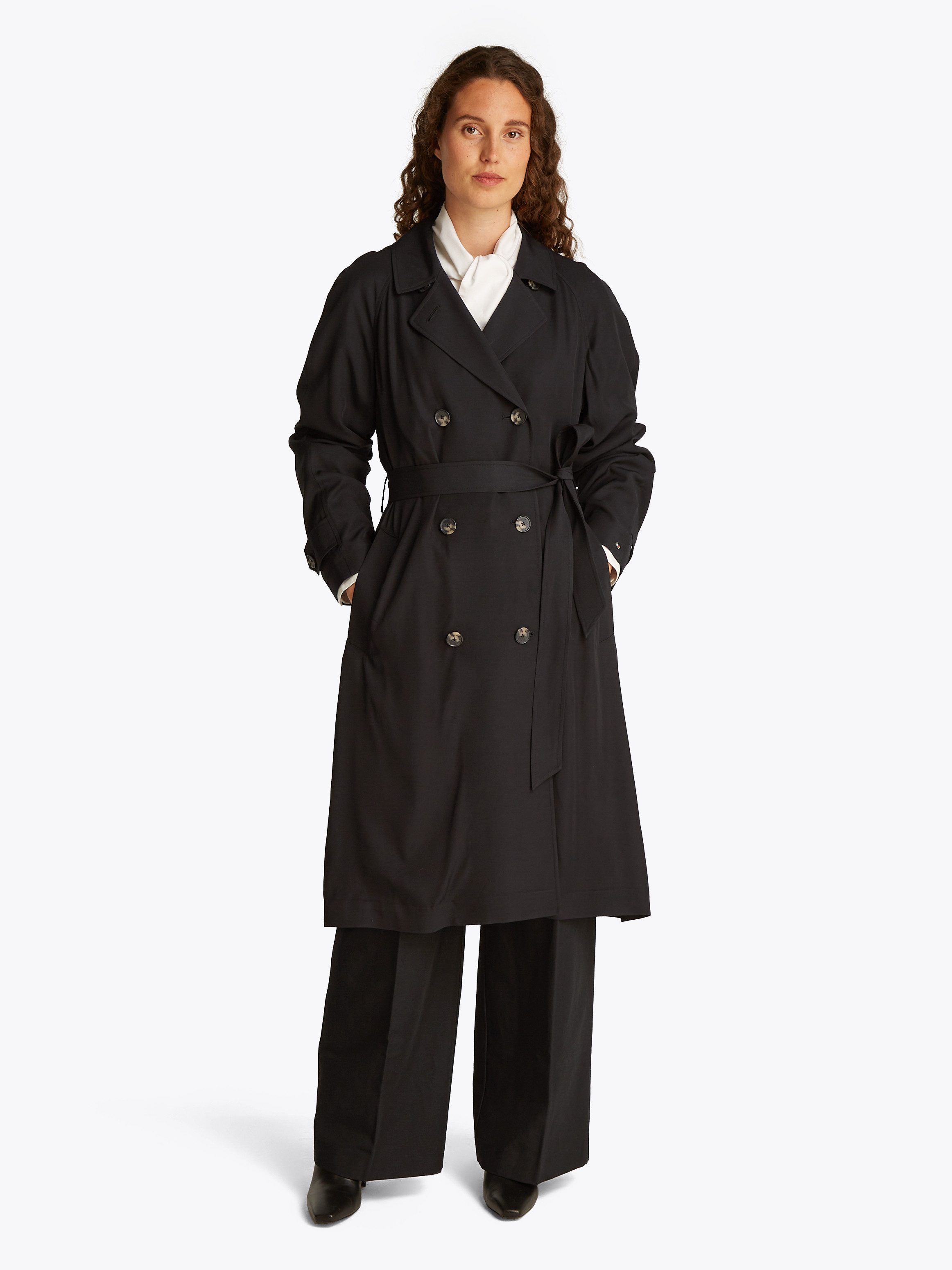 Tommy Hilfiger Trenchcoat ESSENTIAL FLUID TRENCH mit Gürtel, mit Rückenpass günstig online kaufen