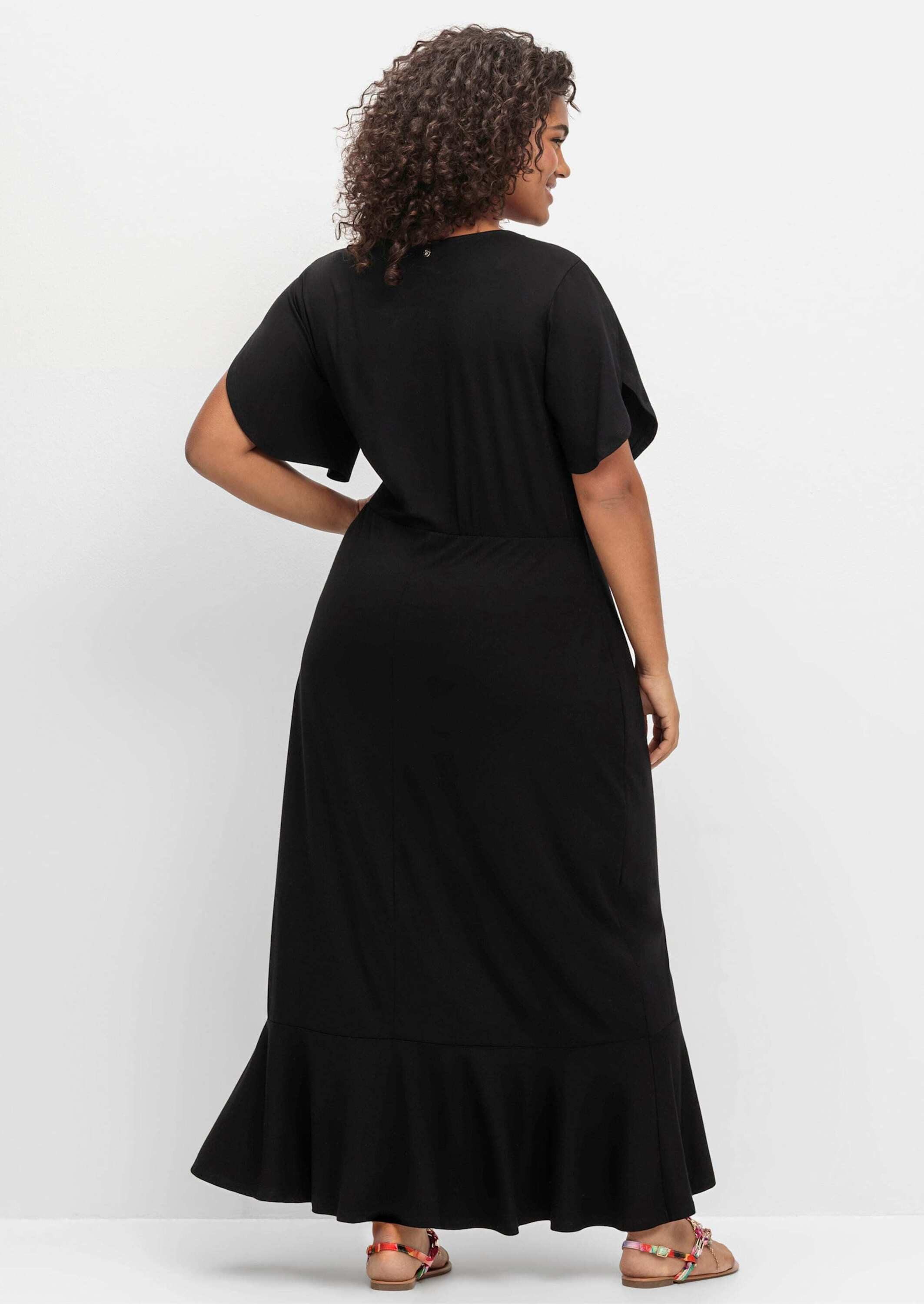Sheego Strandkleid Jerseykleid Kurzarm