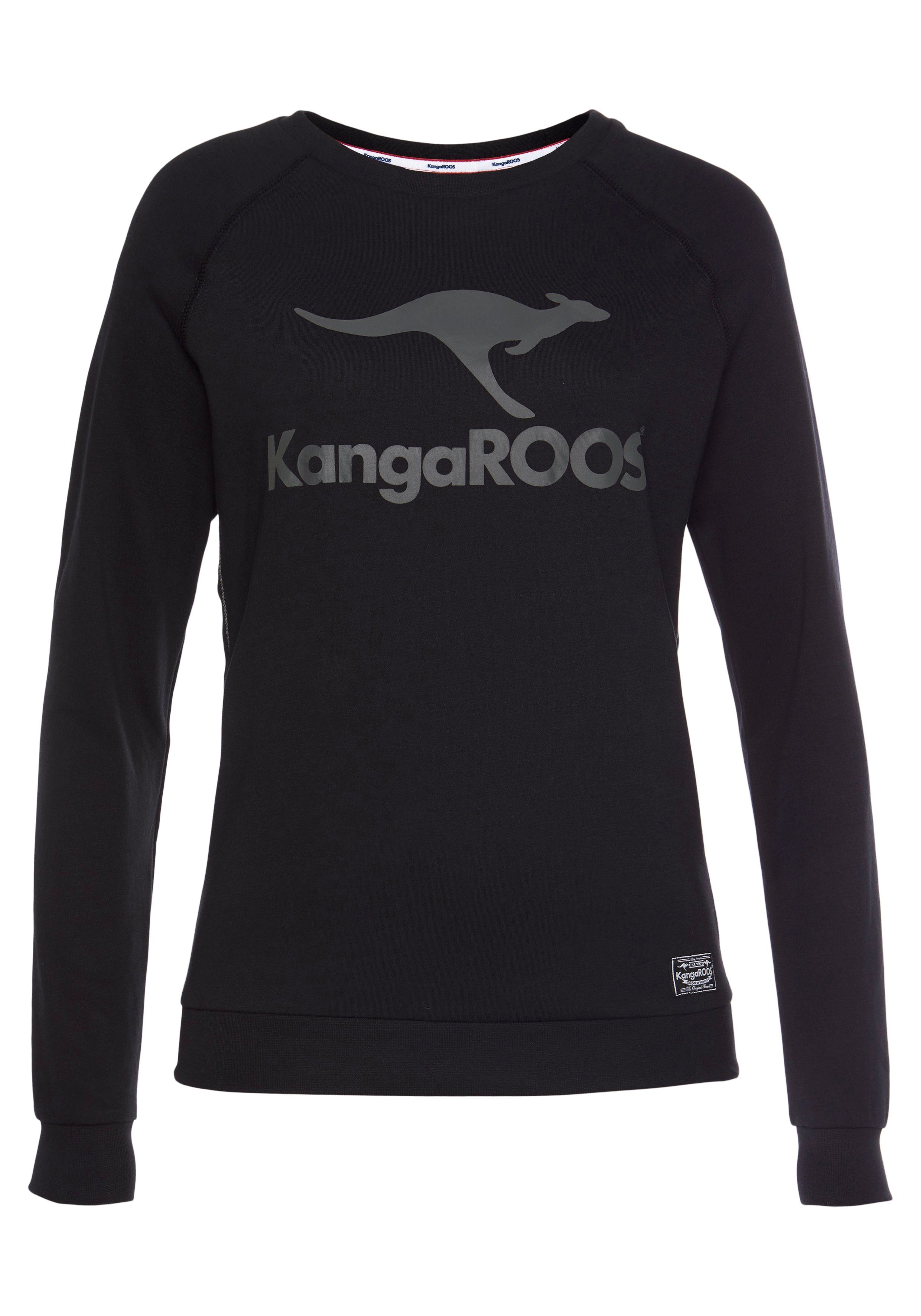 großem schwarz KangaROOS Sweater mit Label-Print vorne