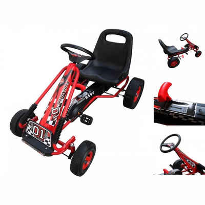 vidaXL Tretfahrzeug Tretfahrzeug Kinderfahrzeug Trampelauto Go Kart Rot 96 x 60 x 56 cm