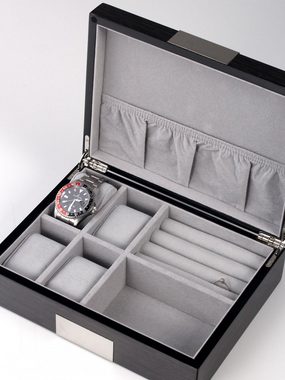 Rothenschild Uhrenbox Rothenschild Uhren- Schmuckkasten RS-2272-6 für 4 Uhren +2 Fächer