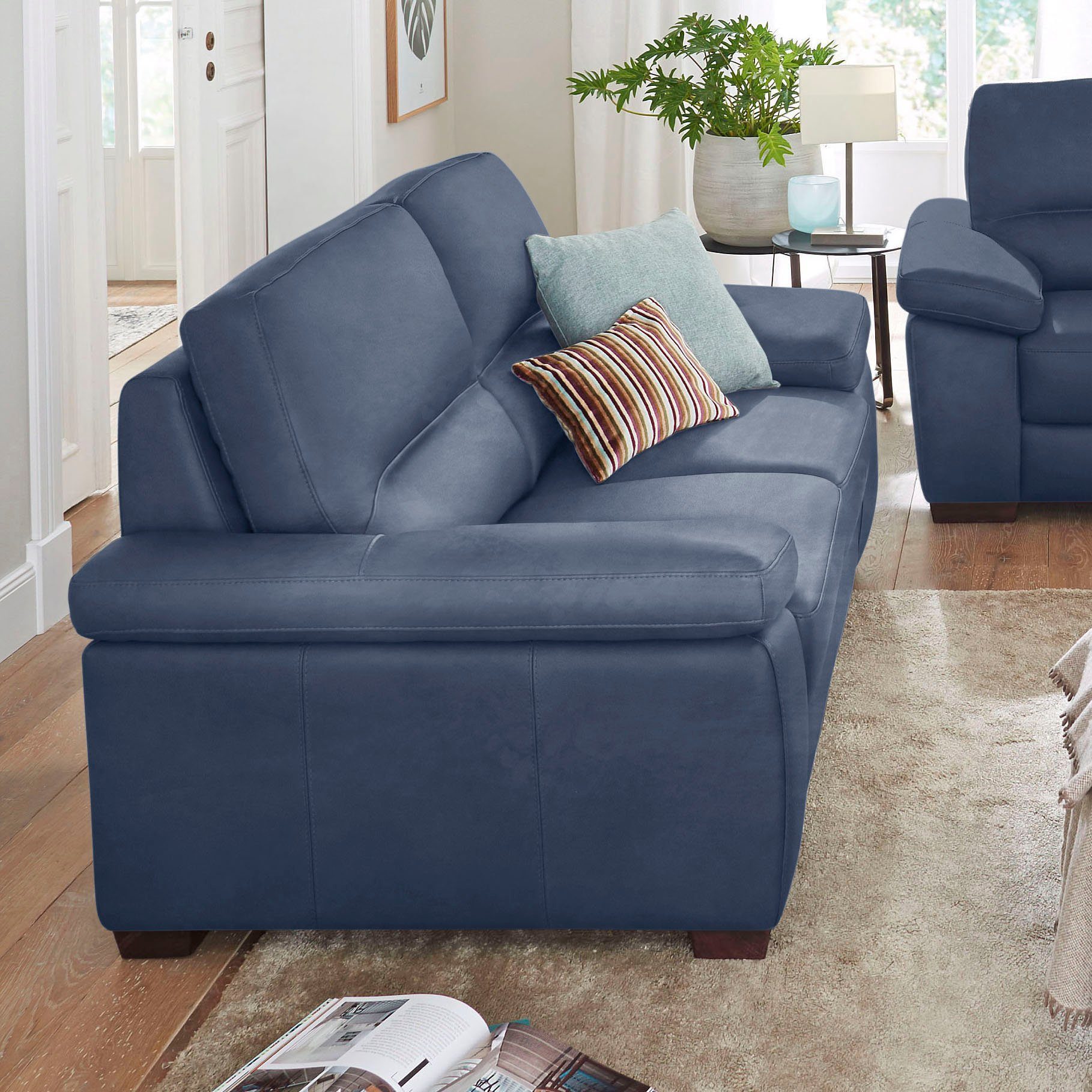 CALIA ITALIA 3-Sitzer Gaia, mit Luxus-Microfaser Ginevra Hydro Care blue | Einzelsofas