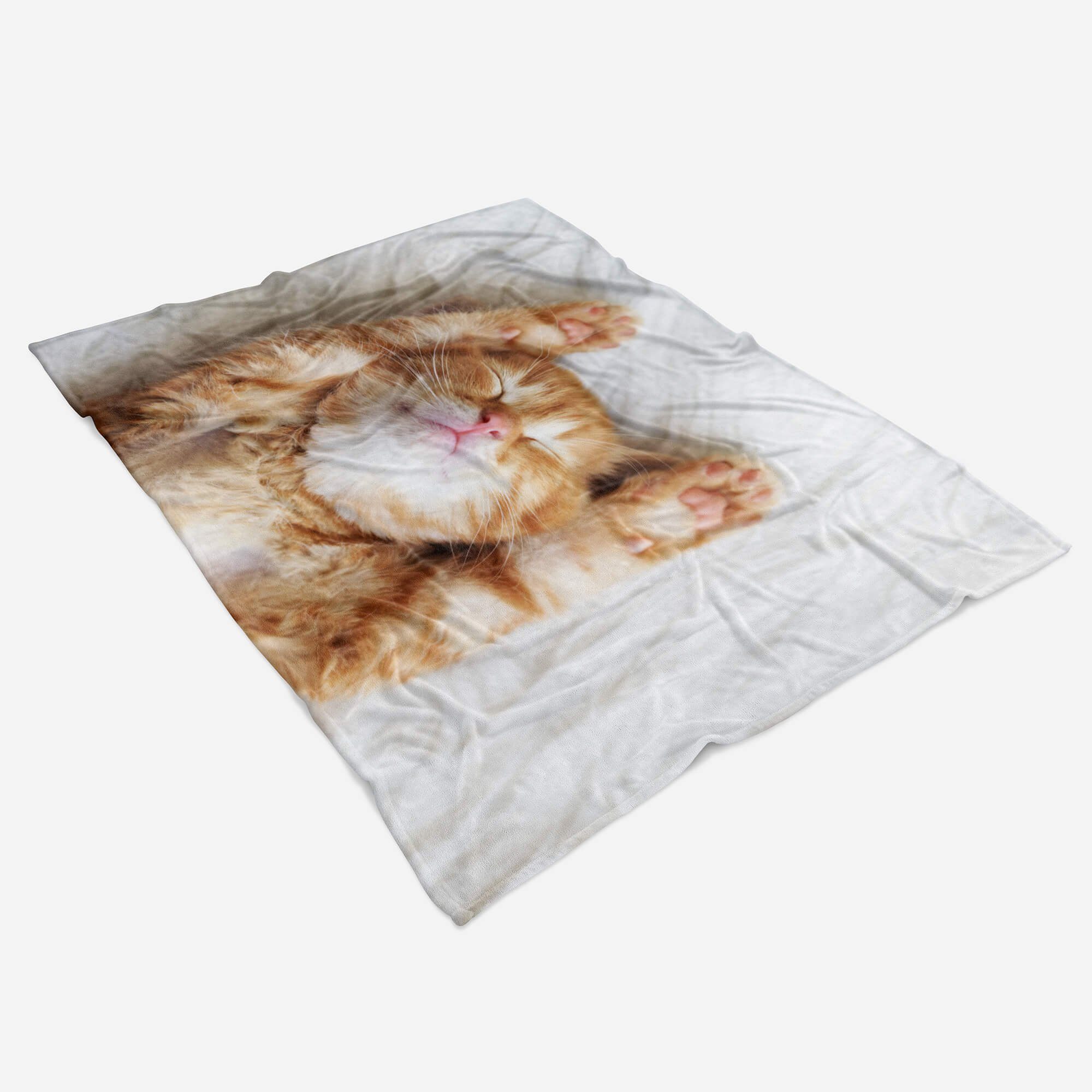 (1-St), Katze, Kuscheldecke Saunatuch Tiermotiv Handtuch kleine Baumwolle-Polyester-Mix süße Sinus mit Handtuch Art Strandhandtuch Handtücher
