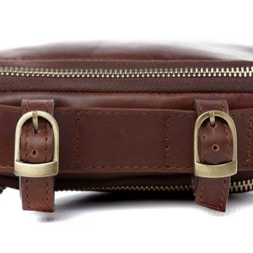 SID & VAIN Fahrradtasche »ARCHIE«, Aktentasche echt Leder Unisex, Fahrradtasche braun-cognac