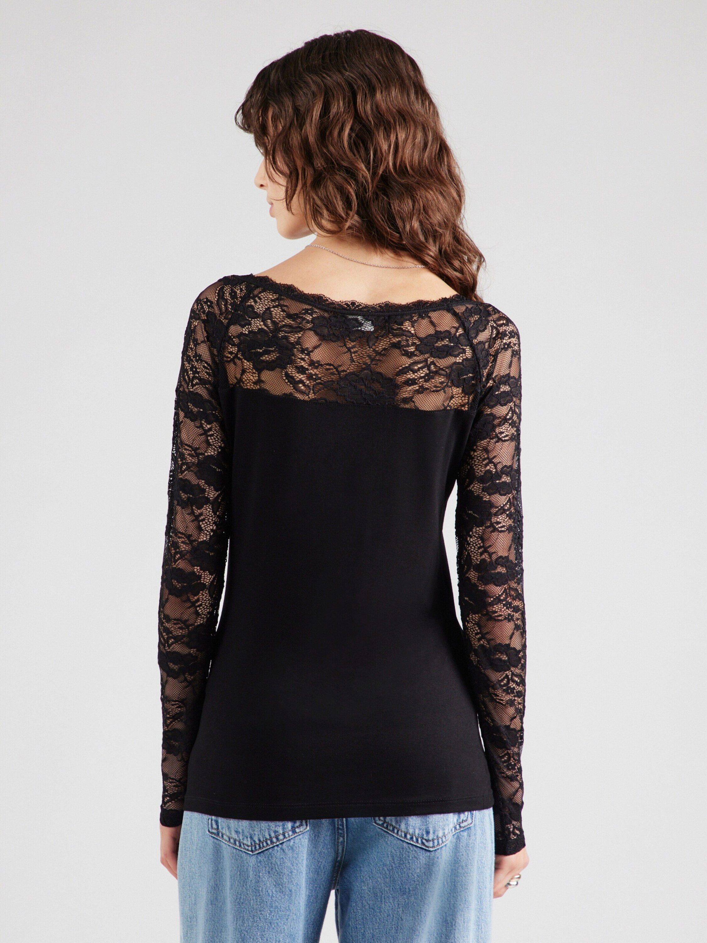 KAFFE Langarmshirt Lacy (1-tlg) Spitze