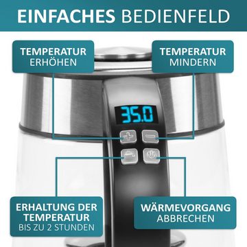 ecosa Wasserkocher EO-650, 1,7 l, 2200 W, Temperatureinstellung,LED-Beleuchtung,Edelstahl,BPA-frei,Farbwechsel