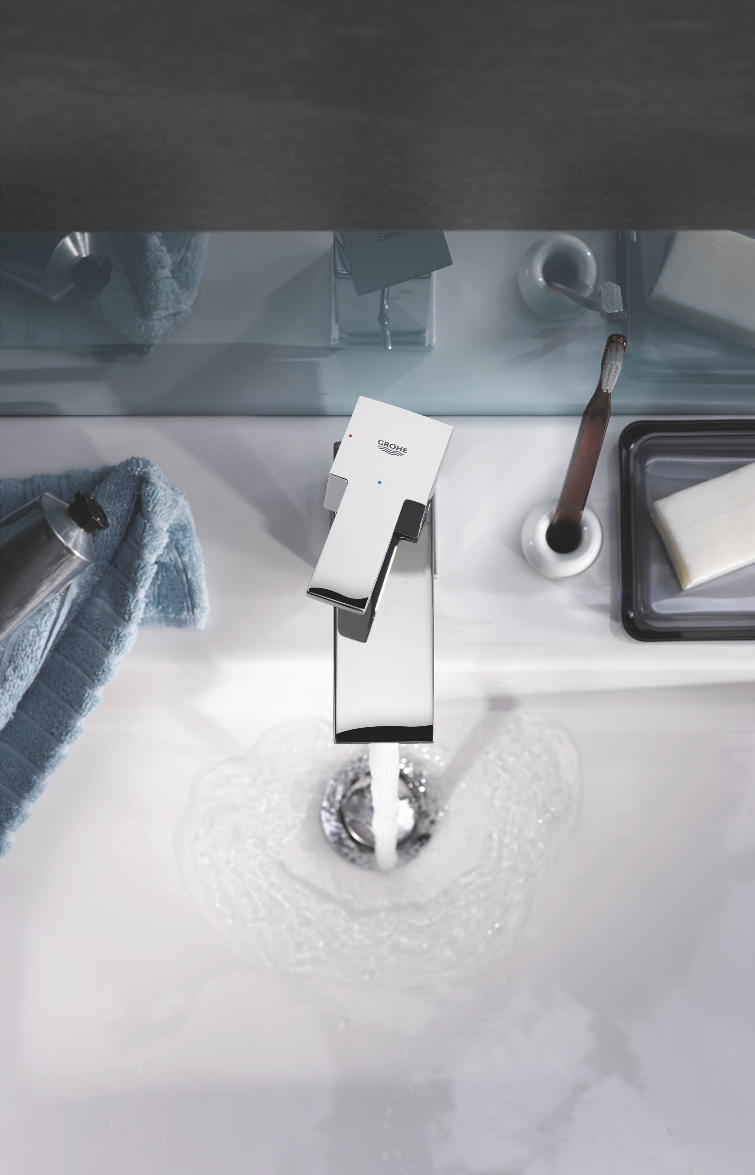 Sail mit Cube Wassersparfunktion Grohe Waschtischarmatur