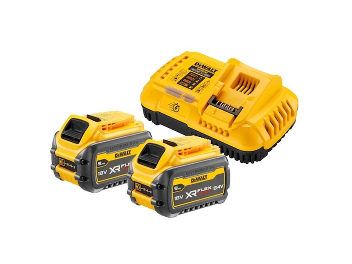 DeWalt Flexvolt Starter-Set 2xAkku 54V /162 Wh Werkzeug-Akku-Ladetechnik (Set, Schnellladegerät, Überlastungs- und Überhitzungsschutz)