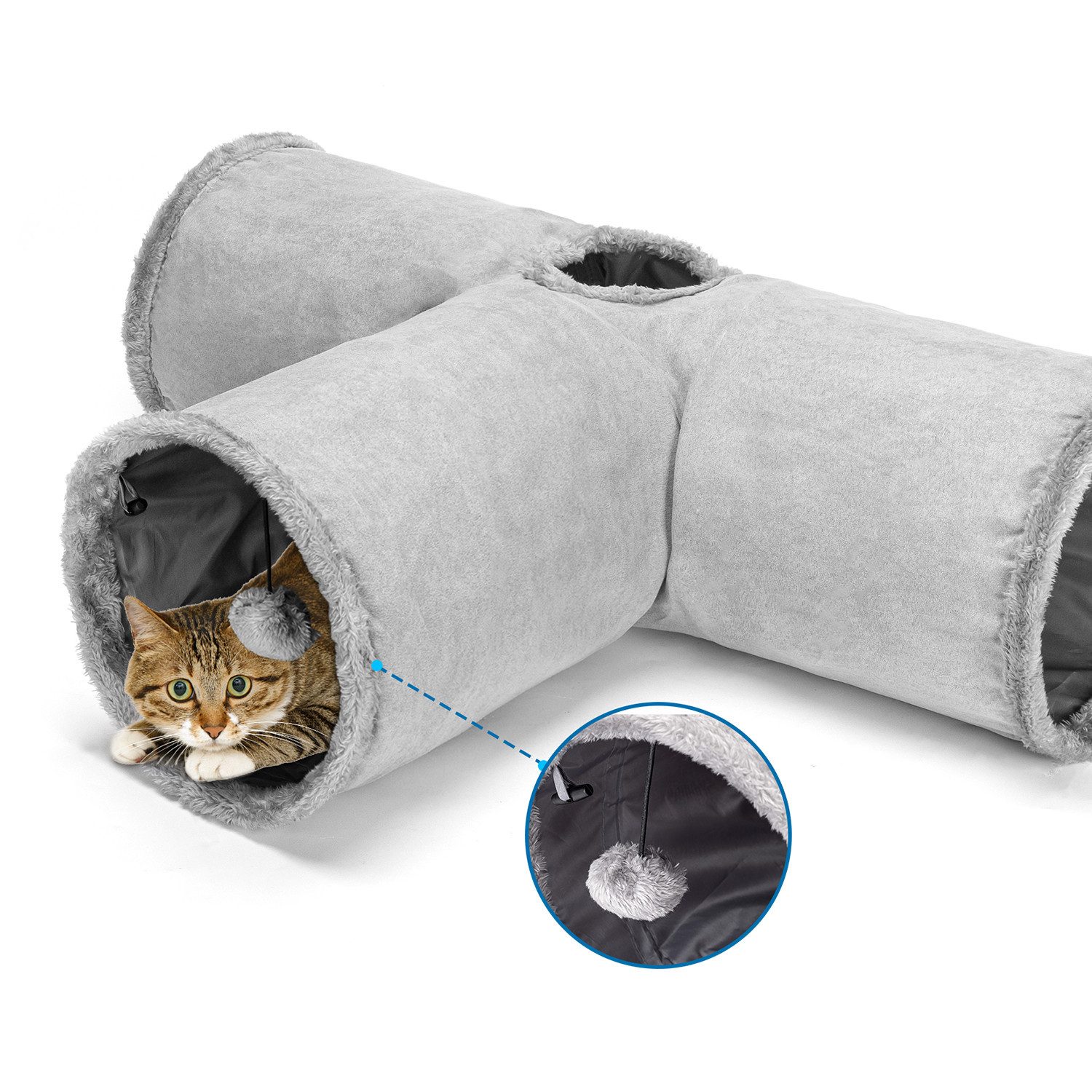 nobleza Tier-Intelligenzspielzeug nobleza T-förmiger Katzentunnel aus Wildl günstig online kaufen