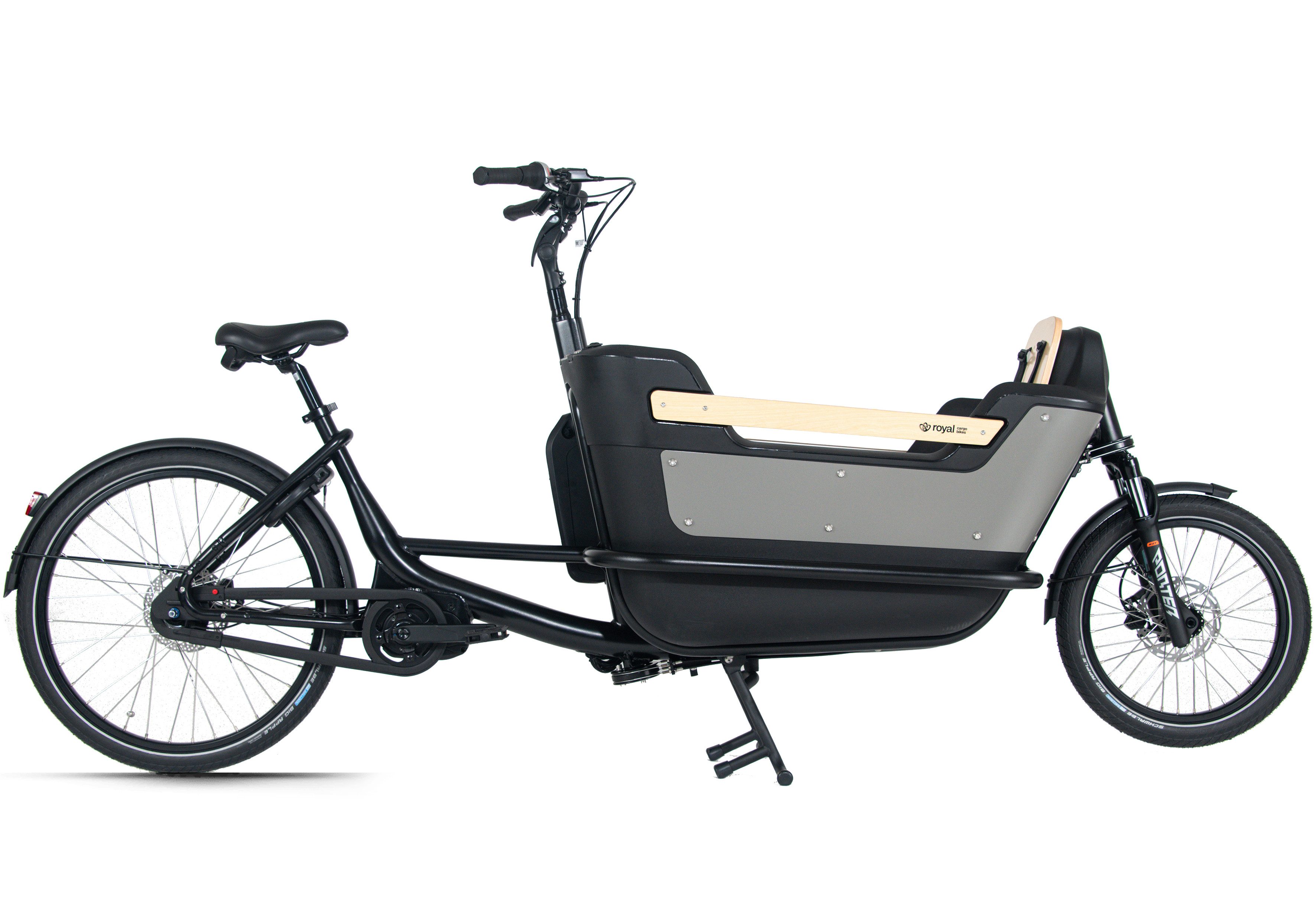 Royal Cargo Bikes E-Bike Lastenrad Cargo 2W Premium 17,5Ah / 630 Wh 20 / 26 Zoll grau 7 Gänge, 7 Gang Shimano Nexus Schaltwerk, Nabenschaltung, Mittelmotor, 630 Wh