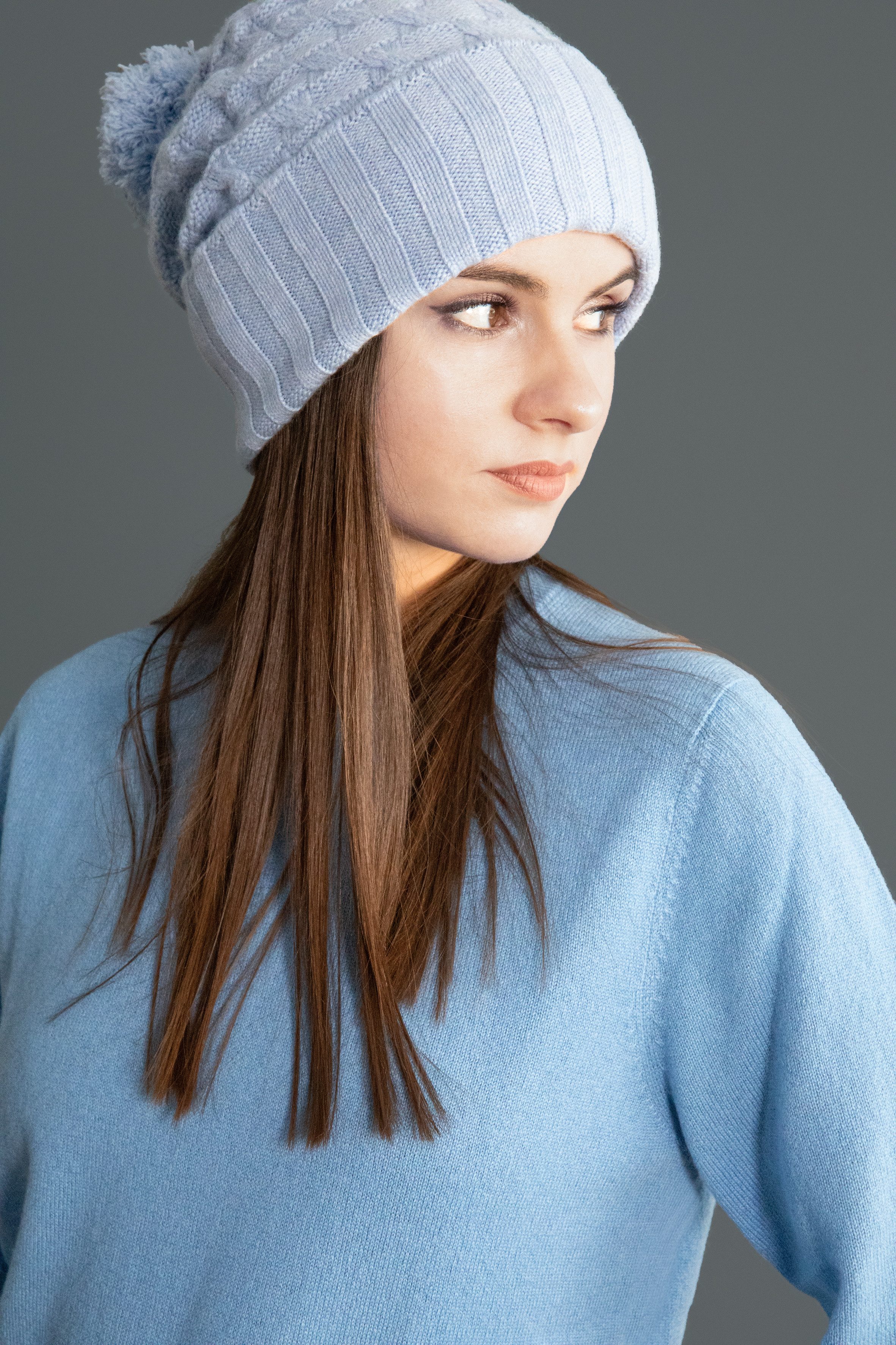 Ariun Strickmütze Kaschmirmütze mit markantem Strickmuster günstig online kaufen