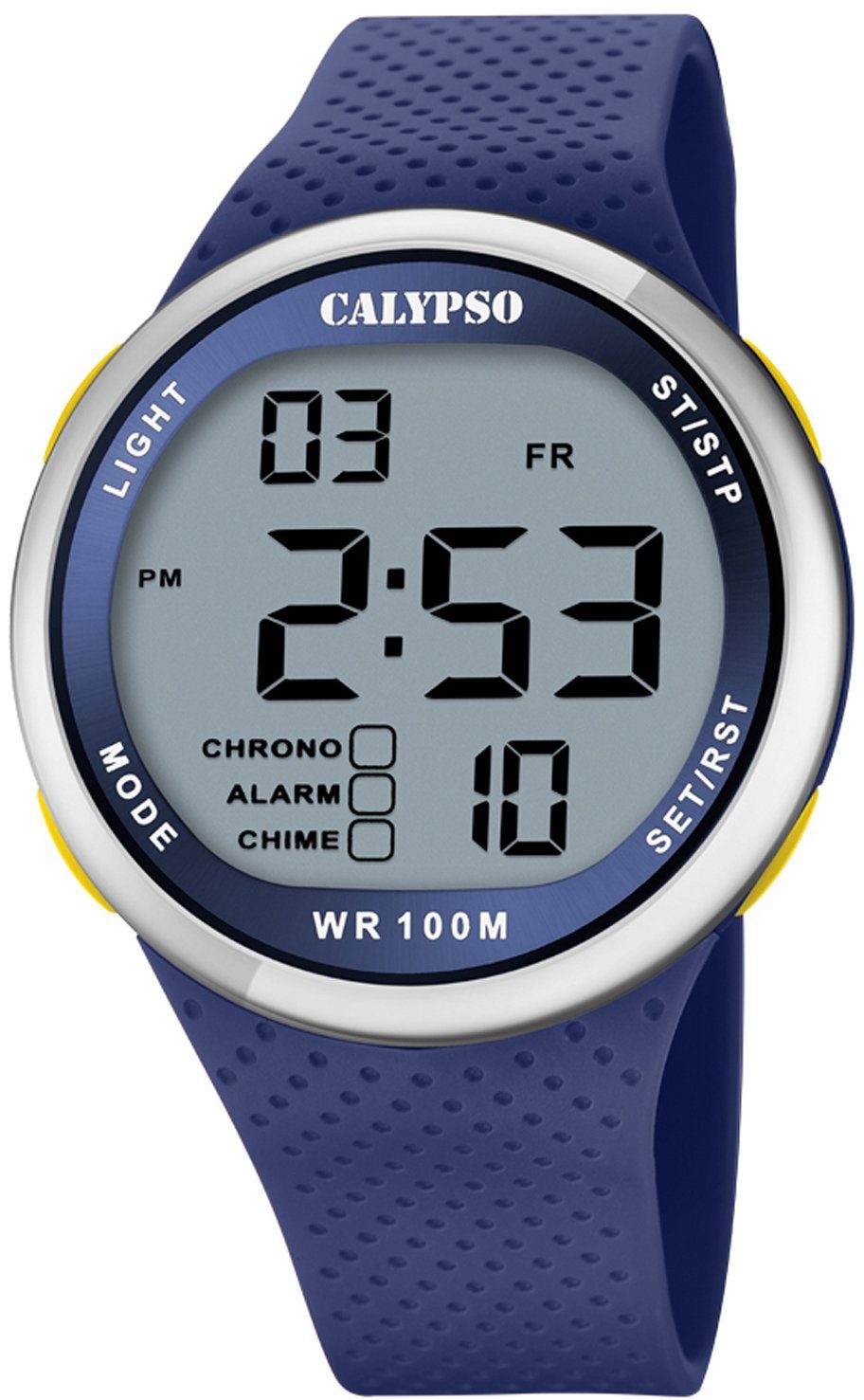 Calypso Quarzuhr Herrenuhr K5785-3 Blau Kunststoffband 44 mm