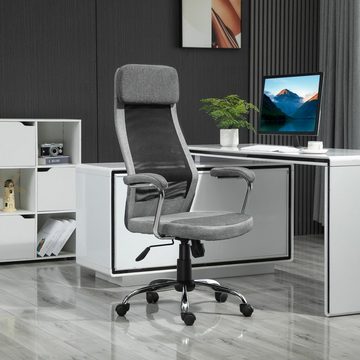 Vinsetto Schreibtischstuhl Bürostuhl ergon und mit hoher Rückenlehne