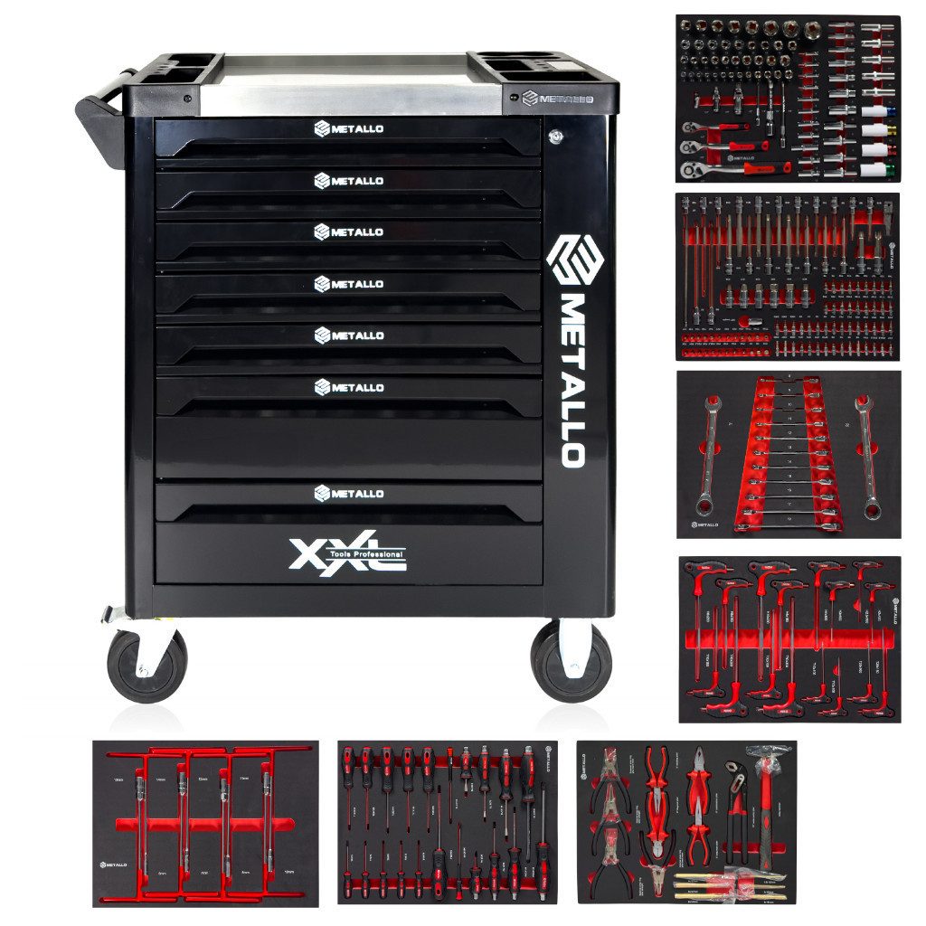 Toolcar Werkzeugwagen TOOLCAR Metallo XXL Werkzeugwagen Rollwagen Werkstattwagen