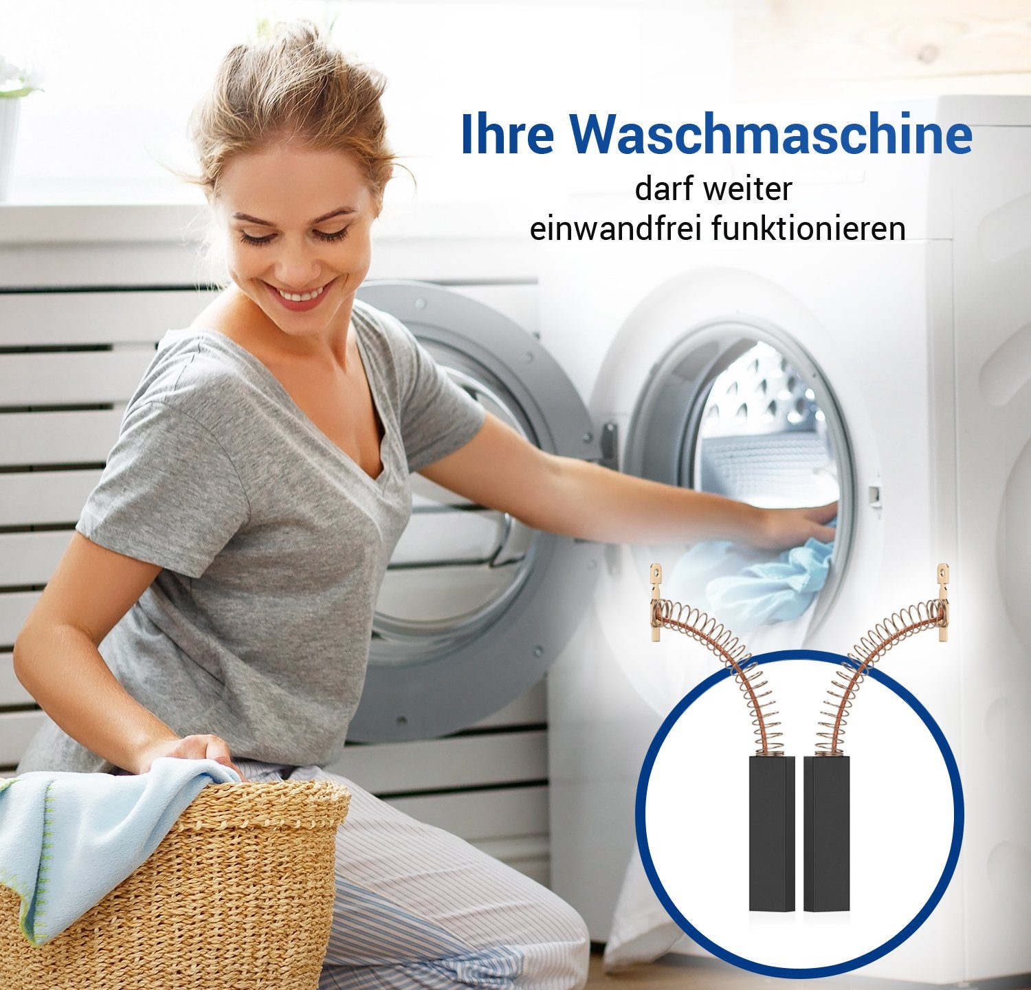 Waschtrockner Bosch Motor Ersatz Waschmaschine Bürste für VIOKS Kohlebürsten 4,8mmAMP (2-tlg), 00154740, Motorkohlen für