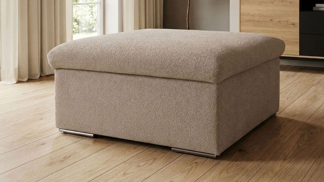 OTTO home Hocker Salltum 87 x 87 cm, formschön und stabil, pflegeleichter Bezuggstoff