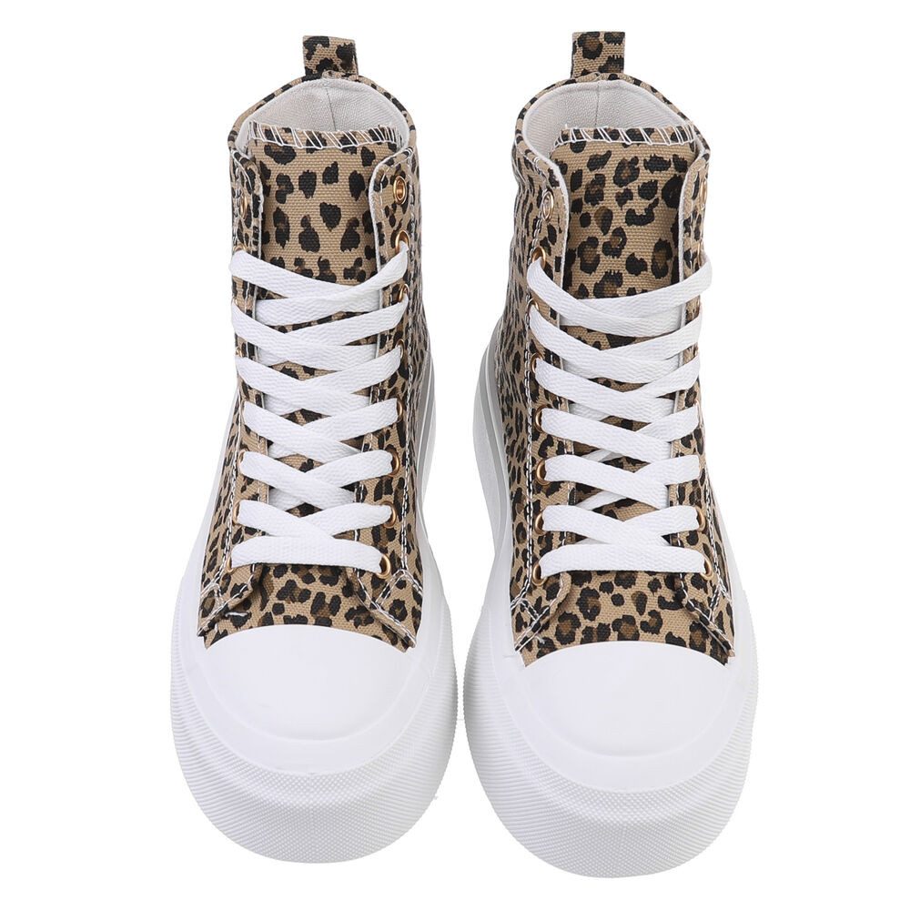 Ital-Design Damen High-Top Freizeit Sneakerboots (88671549) Keilabsatz/Wedge Sneakers High in Beige