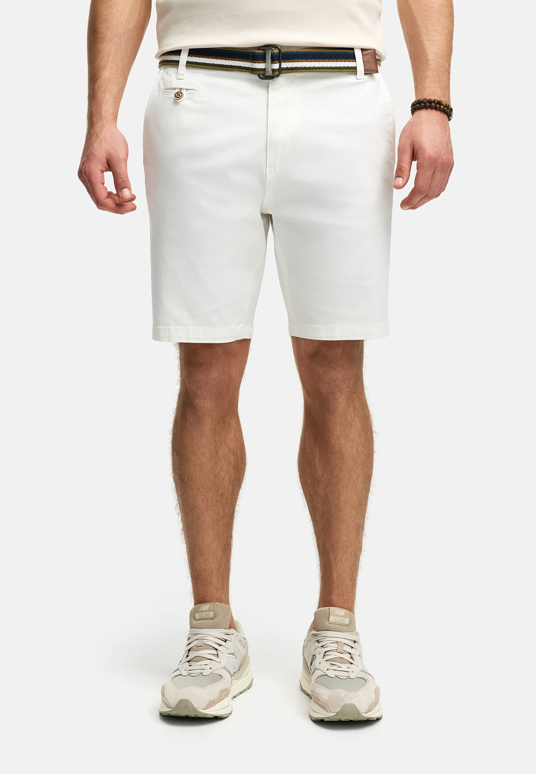 INDICODE Chinoshorts Herren INThews Chino Shorts Herrenshorts aus Twill mit passendem Gürtel