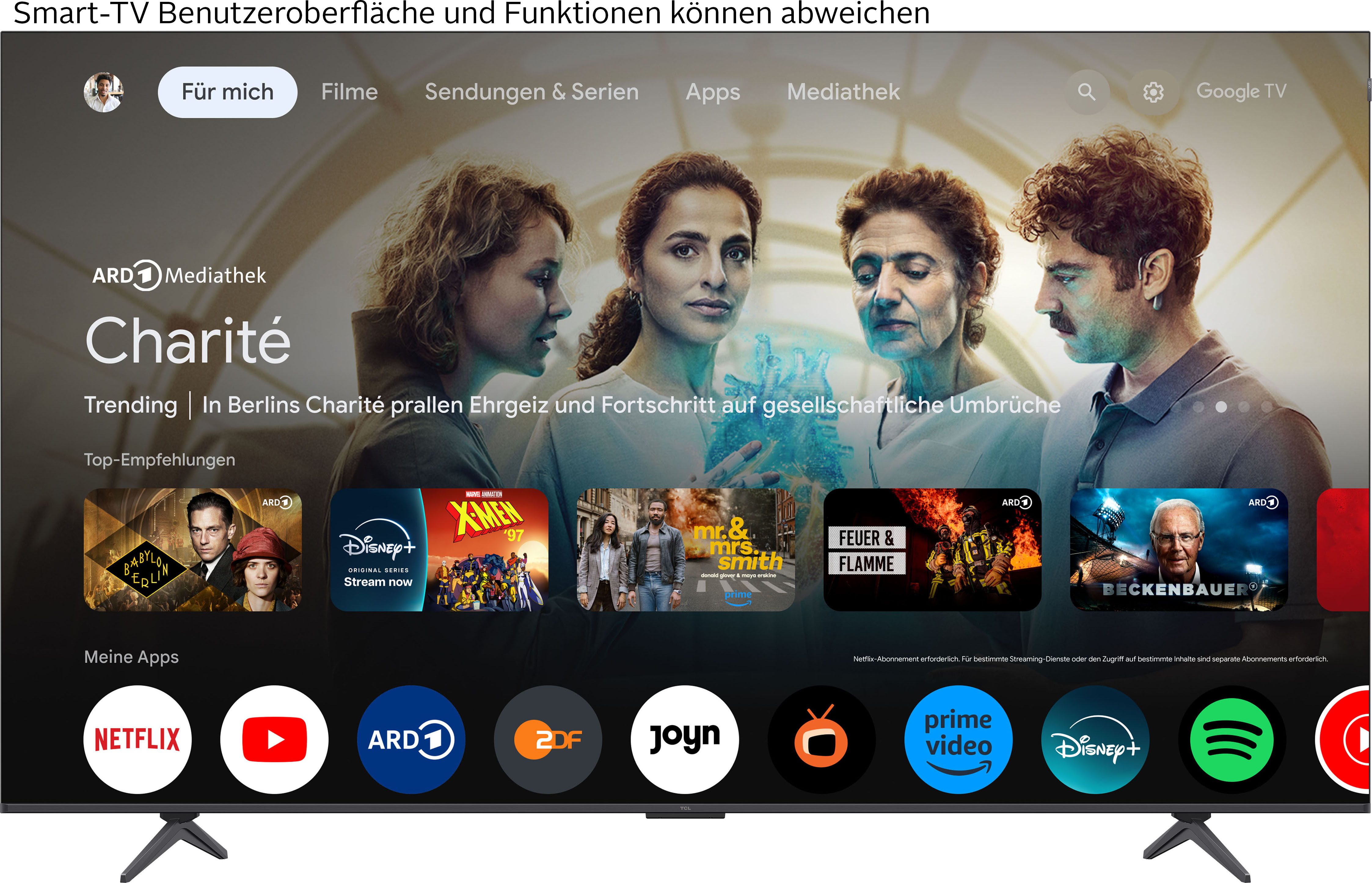 TCL 85P81KXB QLED-Fernseher (215 cm/85 Zoll, 4K Ultra HD, Smart-TV, Google TV, 144Hz, Multi-HDR, Dolby Vision, Game Master, Smart TV, Apple TV, ONKYO)