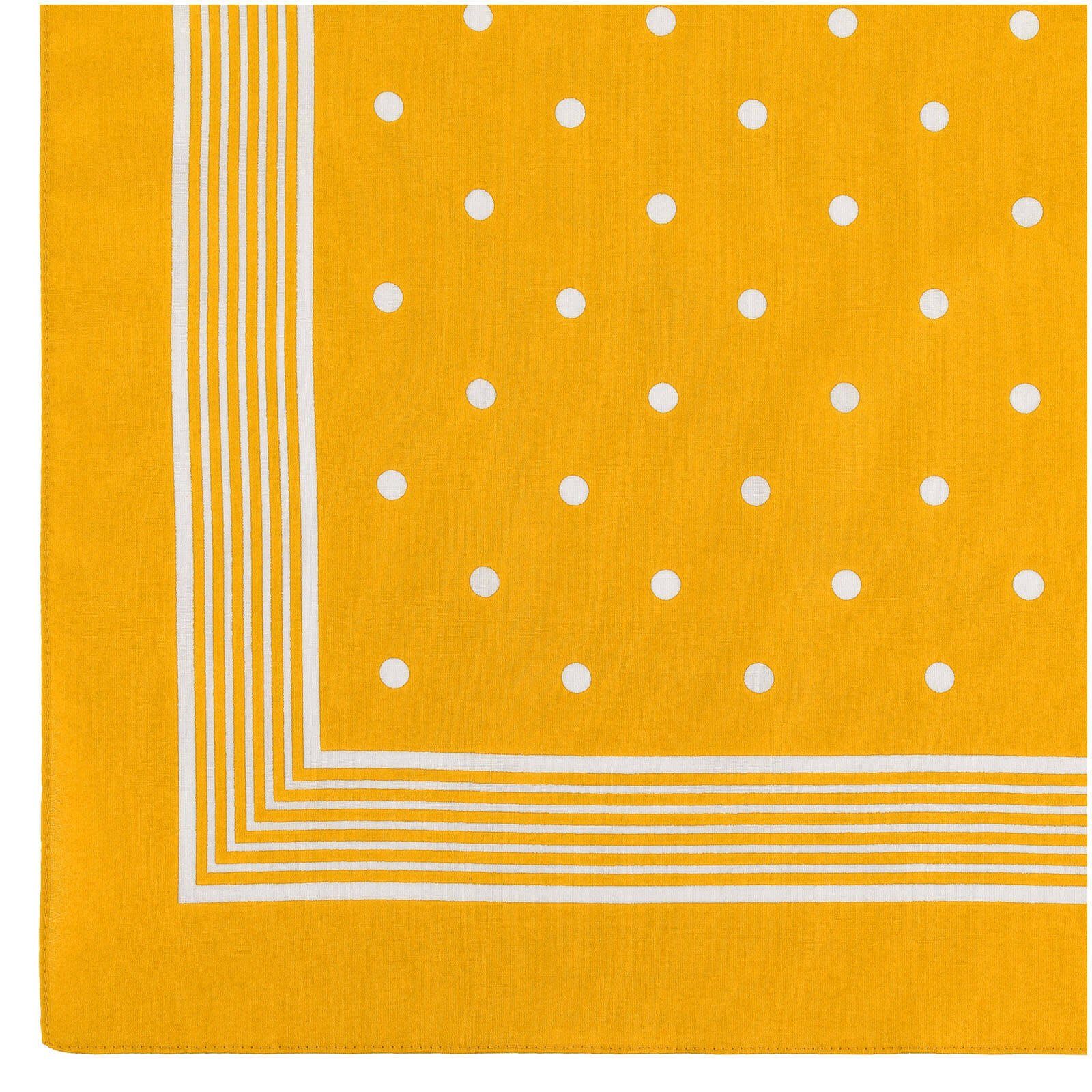 Baumwolle Vierecktuch Modetuch, modAS ca. verschiedenen Punkte (72) Kopftuch und Gelb Farben Tuch Bandana aus mit cm- in 54x54 Designs