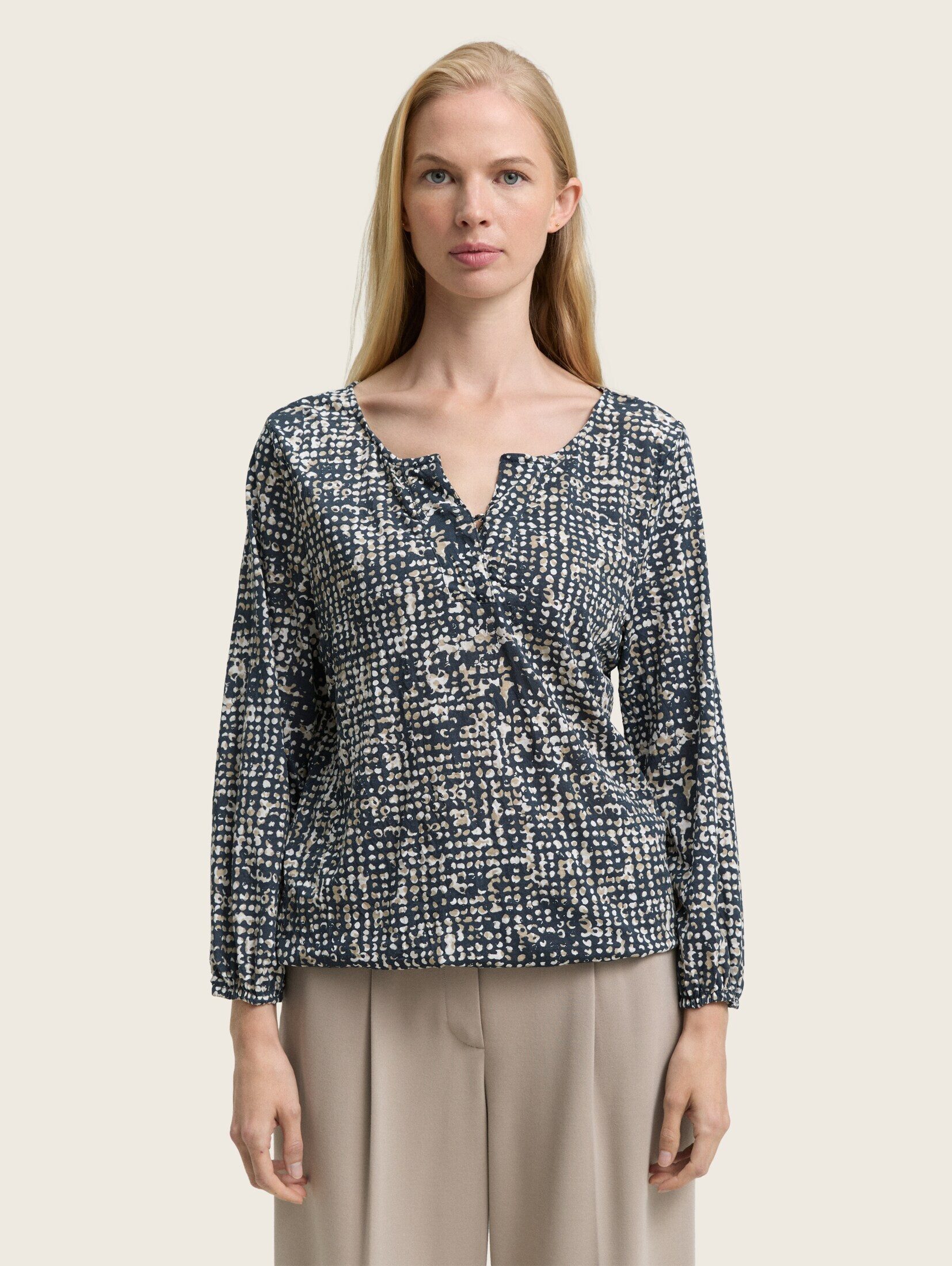 TOM TAILOR 3/4-Arm-Shirt Crinkle Blusenshirt mit günstig online kaufen