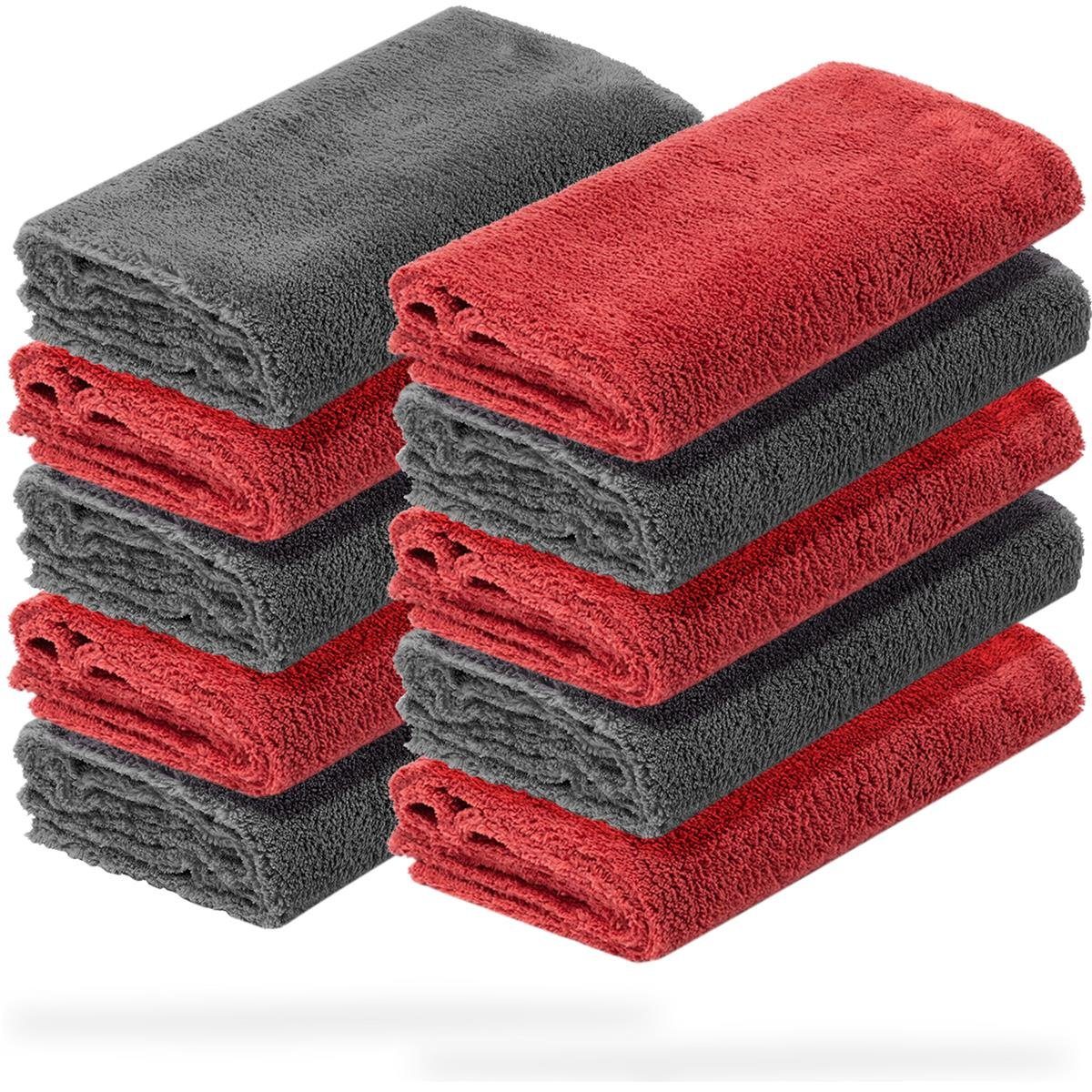 Autopflege Mikrofasertücher 10er Packung - 40x40cm – 550 GSM Mikrofasertuch