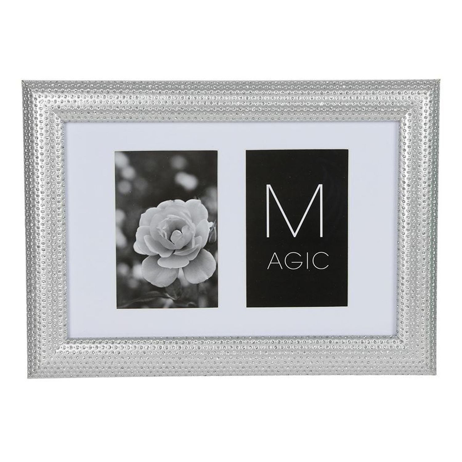 BURI Bilderrahmen Bilderrahmen 2 Fotos 9x14cm Glitzer Silber Holz Halter Träger Wandbefe. € 14,99, (€ 14,99 pro 1 Stk).