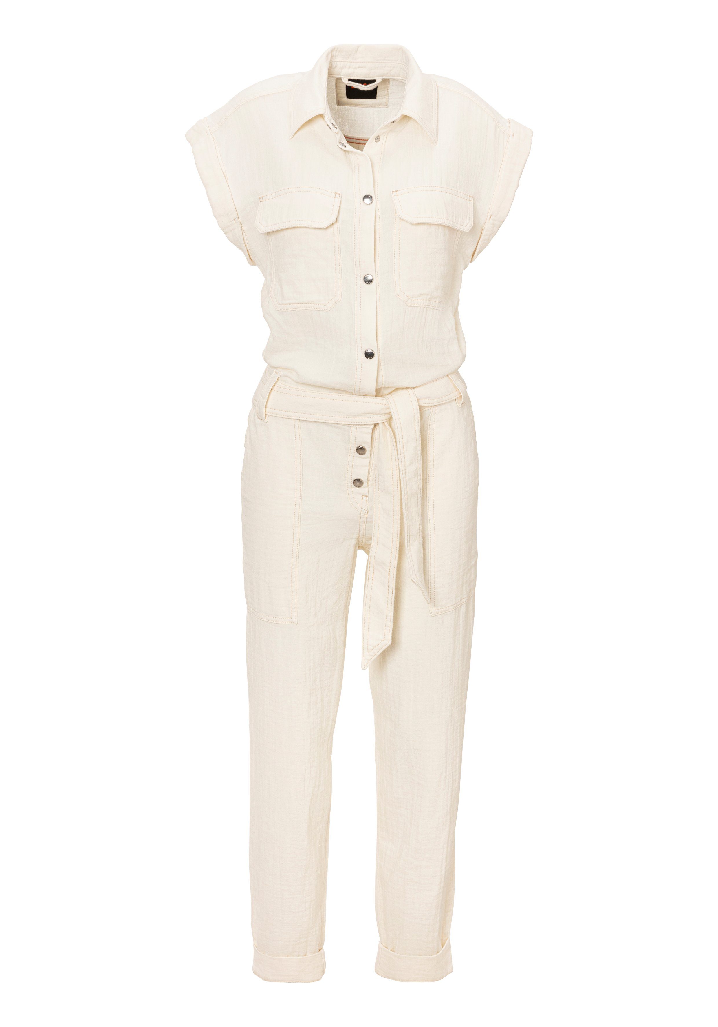 BOSS ORANGE Jumpsuit C_Deska-W Premium Damenmode mit Bindegürtel