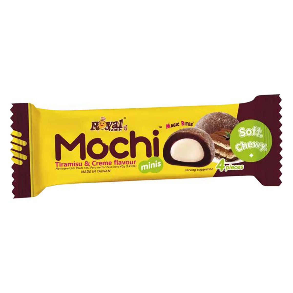 Royal Family Kuchen, Royal Family Mochi Tiramisu Snack Riegel Soft Chewy verpackt 40g