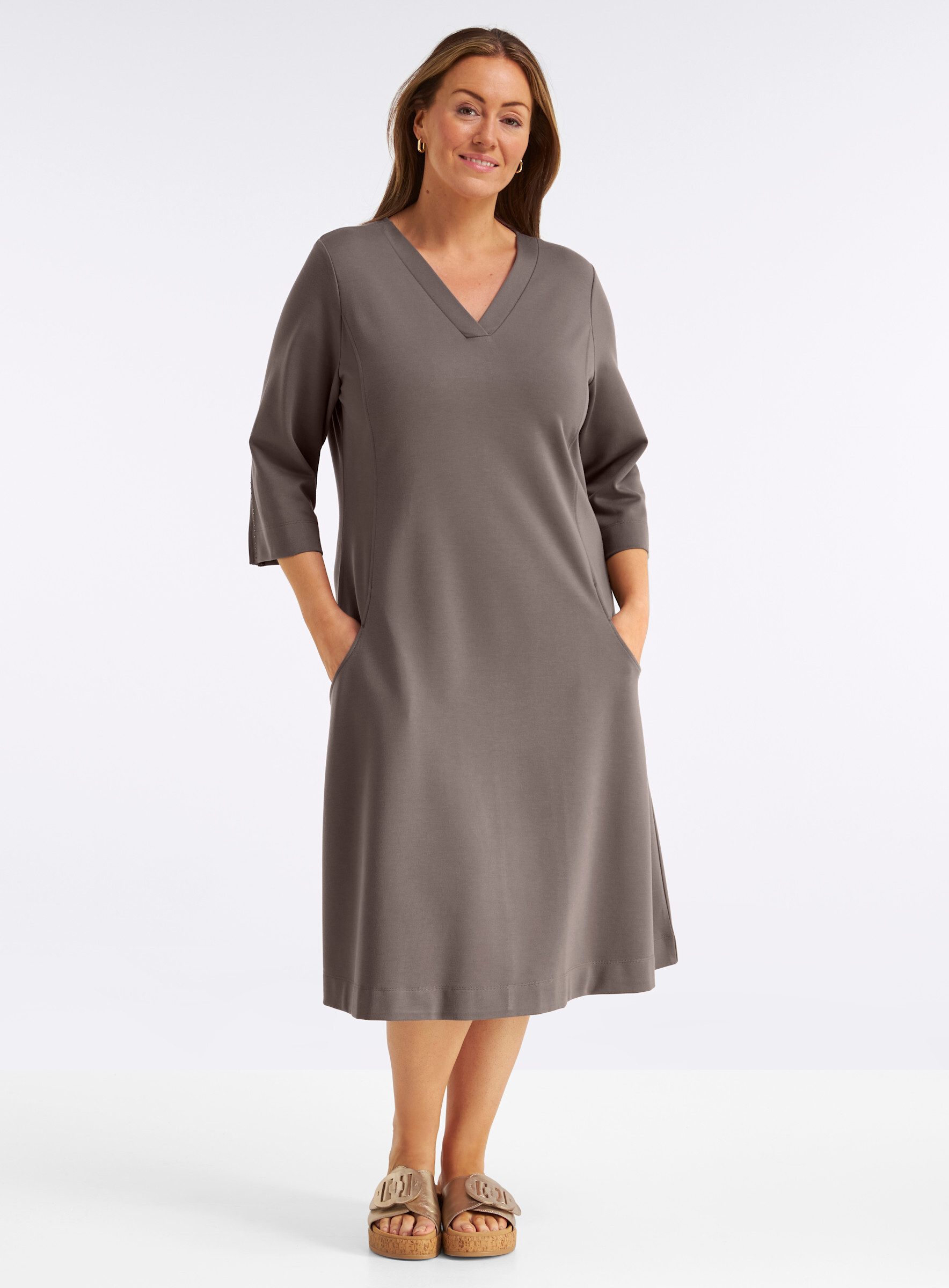 Sheego Etuikleid Kleid 3/4-Arm .