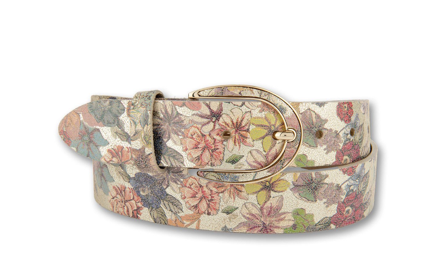 BERND GÖTZ Ledergürtel Ledergürtel mit appliziertem Flowermotiv auf Schließ günstig online kaufen