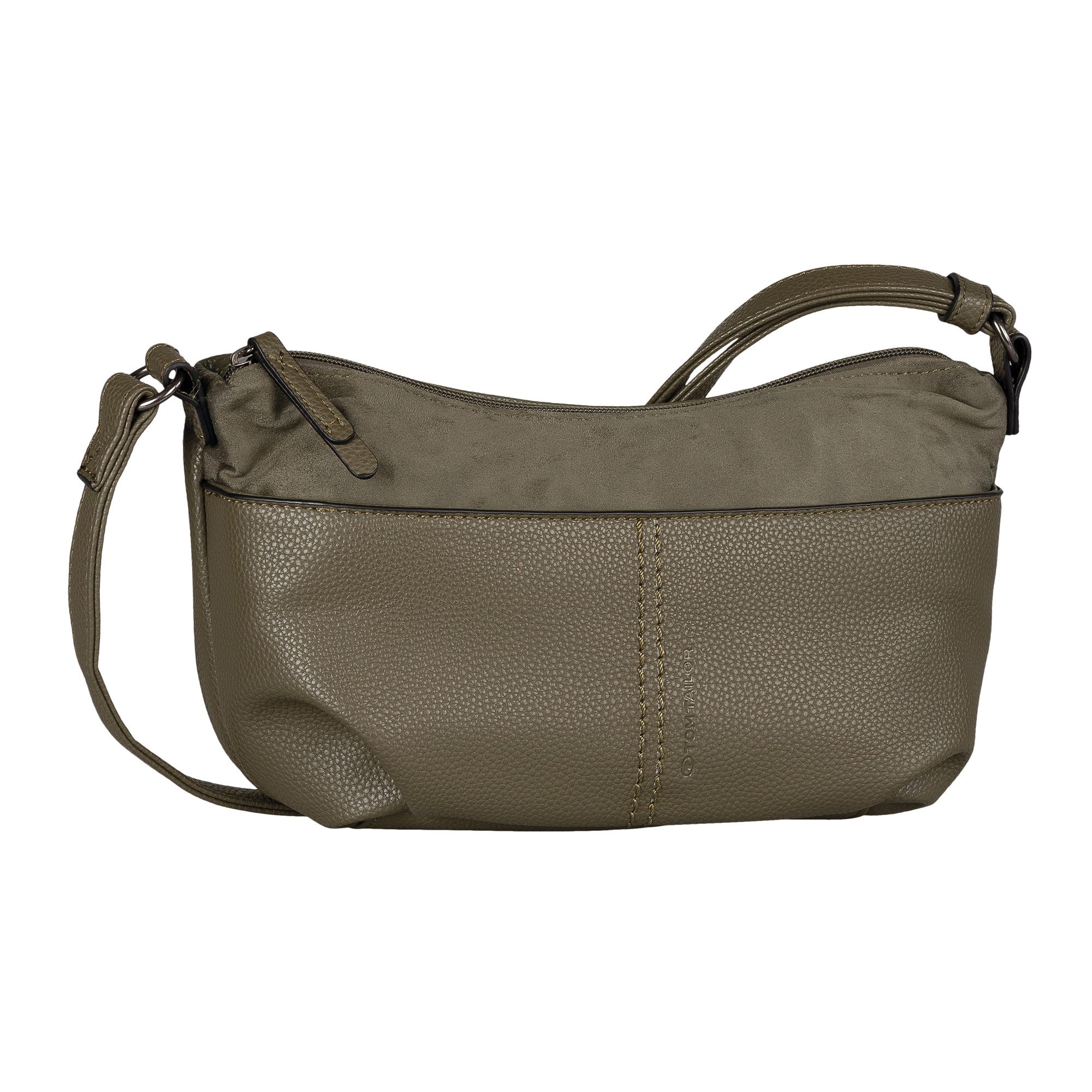 TOM TAILOR Handtasche Miha, weiches Veloursimitat mit soft genarbtem Lederimitat und viel Platz