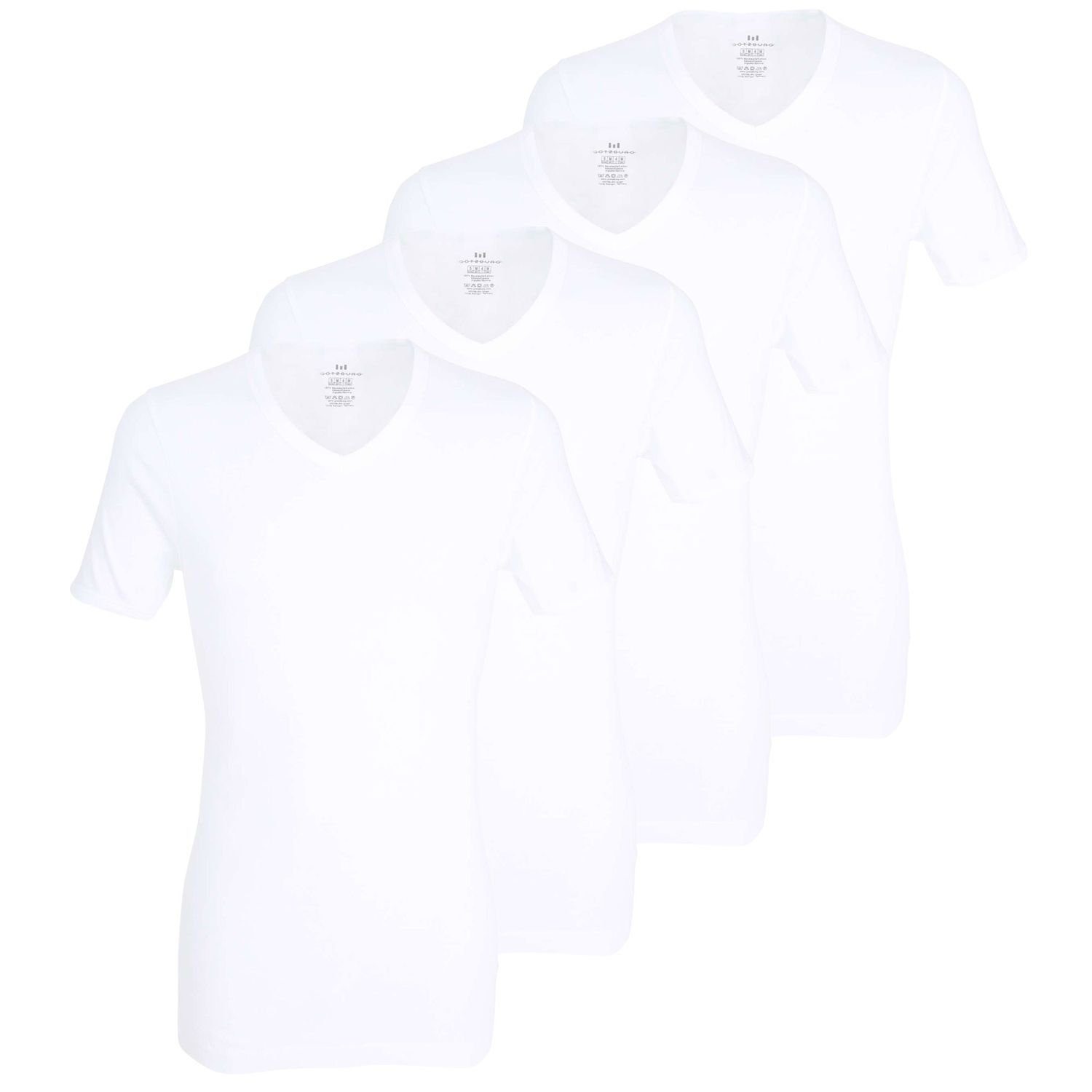 GÖTZBURG T-Shirt Premium Fine Rib (Mehrpack, 4-tlg) mit V-Ausschnitt, kurzarm, im 4er Pack