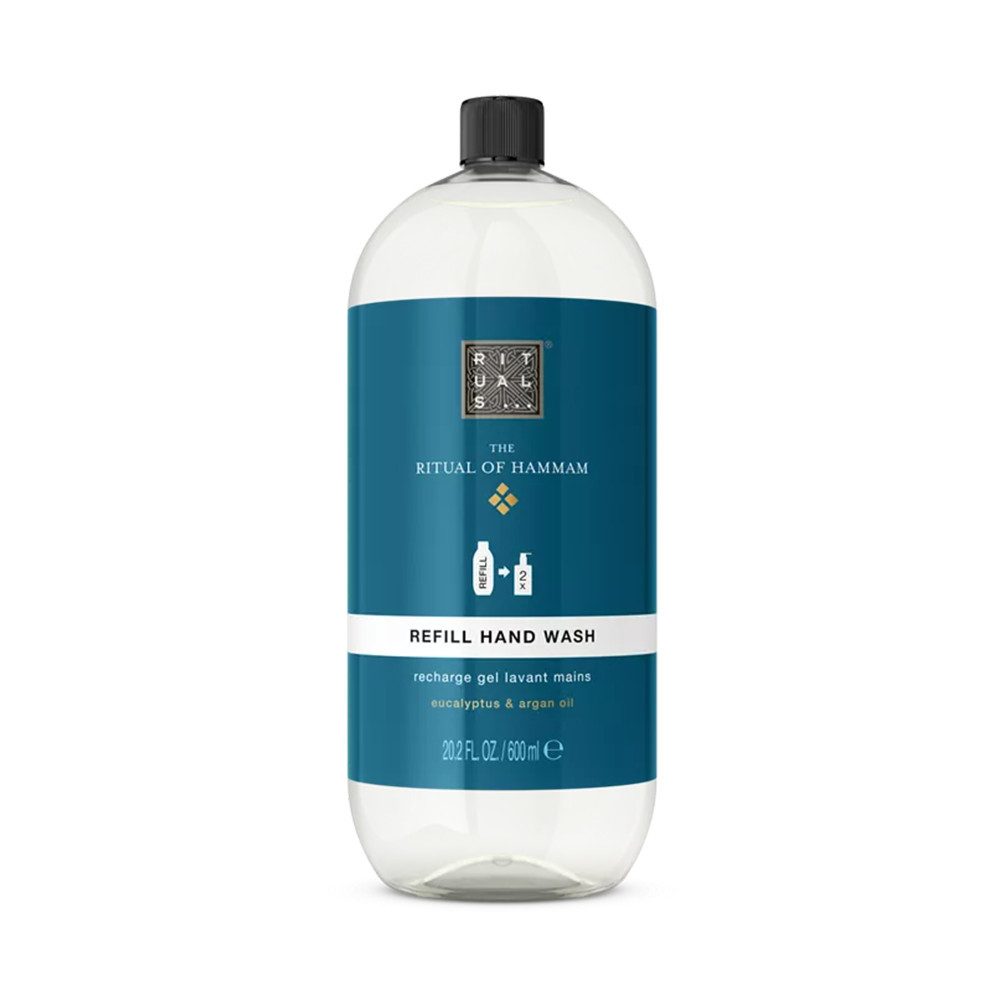 Rituals Flüssigseife Rituals Hammam Handseife Nachfüllpackung 600 ml, 1-tlg., Erfrischender Duft mit Eukalyptus und Arganöl