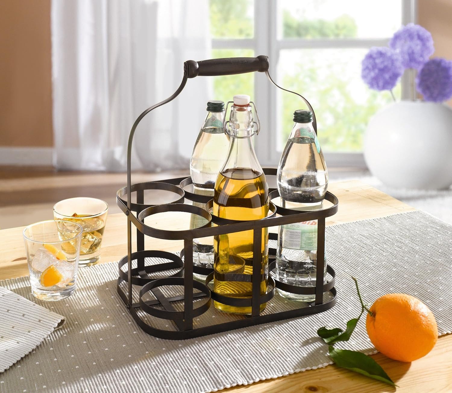 Frank Flechtwaren Flaschenkorb Frank Flechtwaren Flaschenkorb Metall für 6 günstig online kaufen