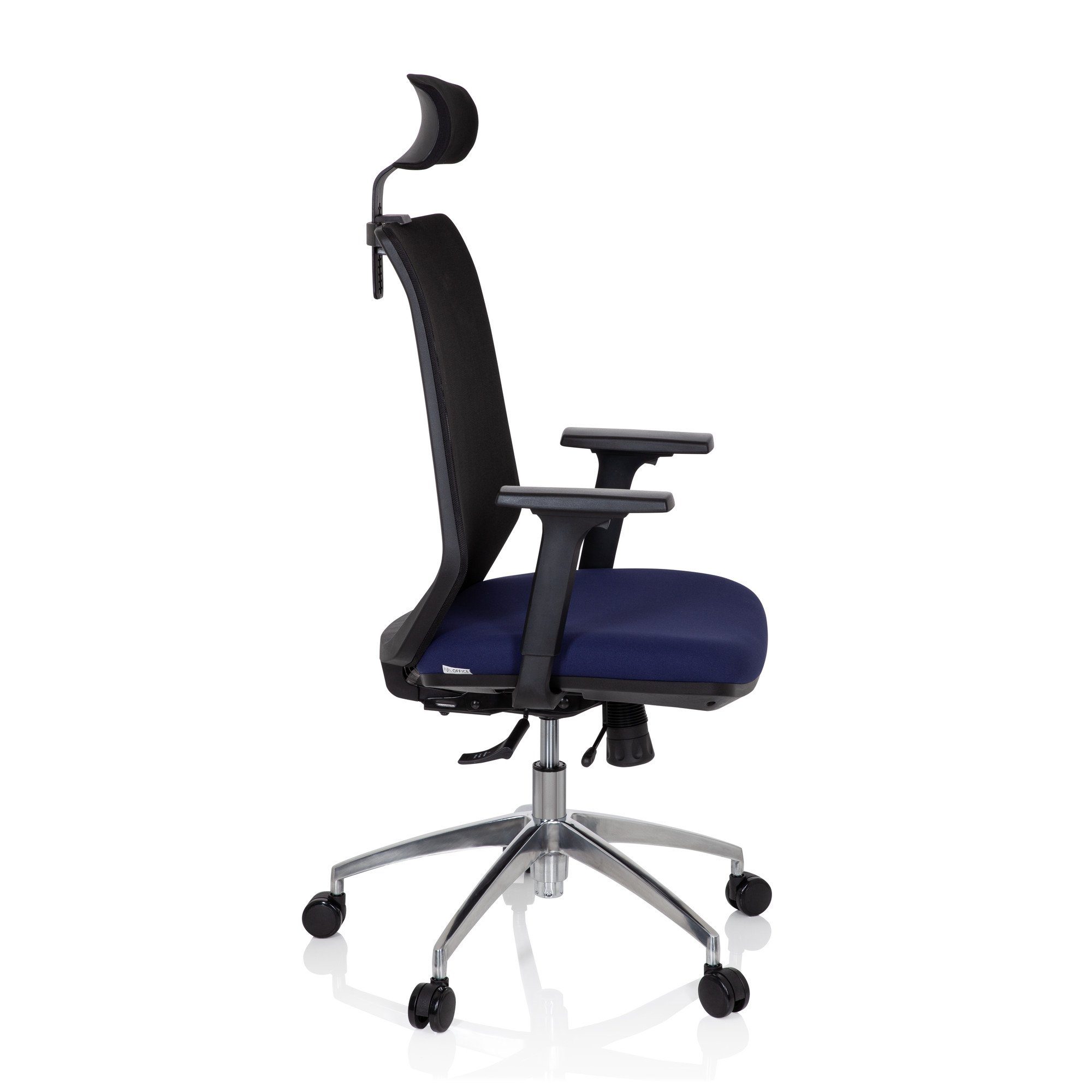 Profi Bürostuhl Drehstuhl Stoff/Netzstoff hjh (1 Schreibtischstuhl PROFONDO OFFICE PRO Schwarz/Blau St), ergonomisch