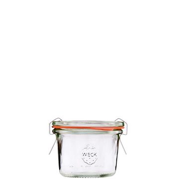 BUTLERS Einmachglas WECK 6x Mini-Einmachglas 80ml, Glas, Klammer: Edelstahl, Ring: Gummi
